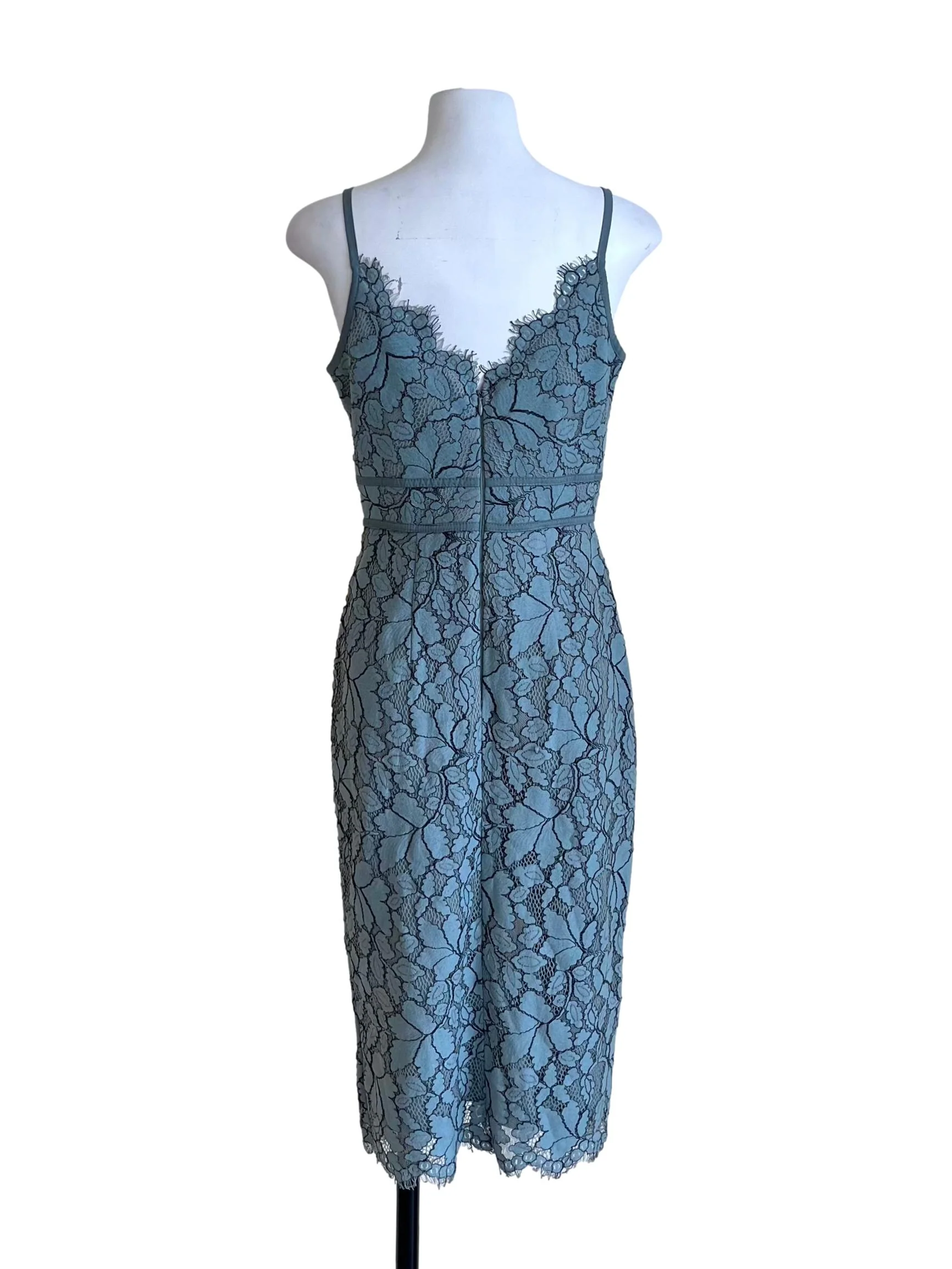 Sapphire Blue Floral Lace Dress - Image 2