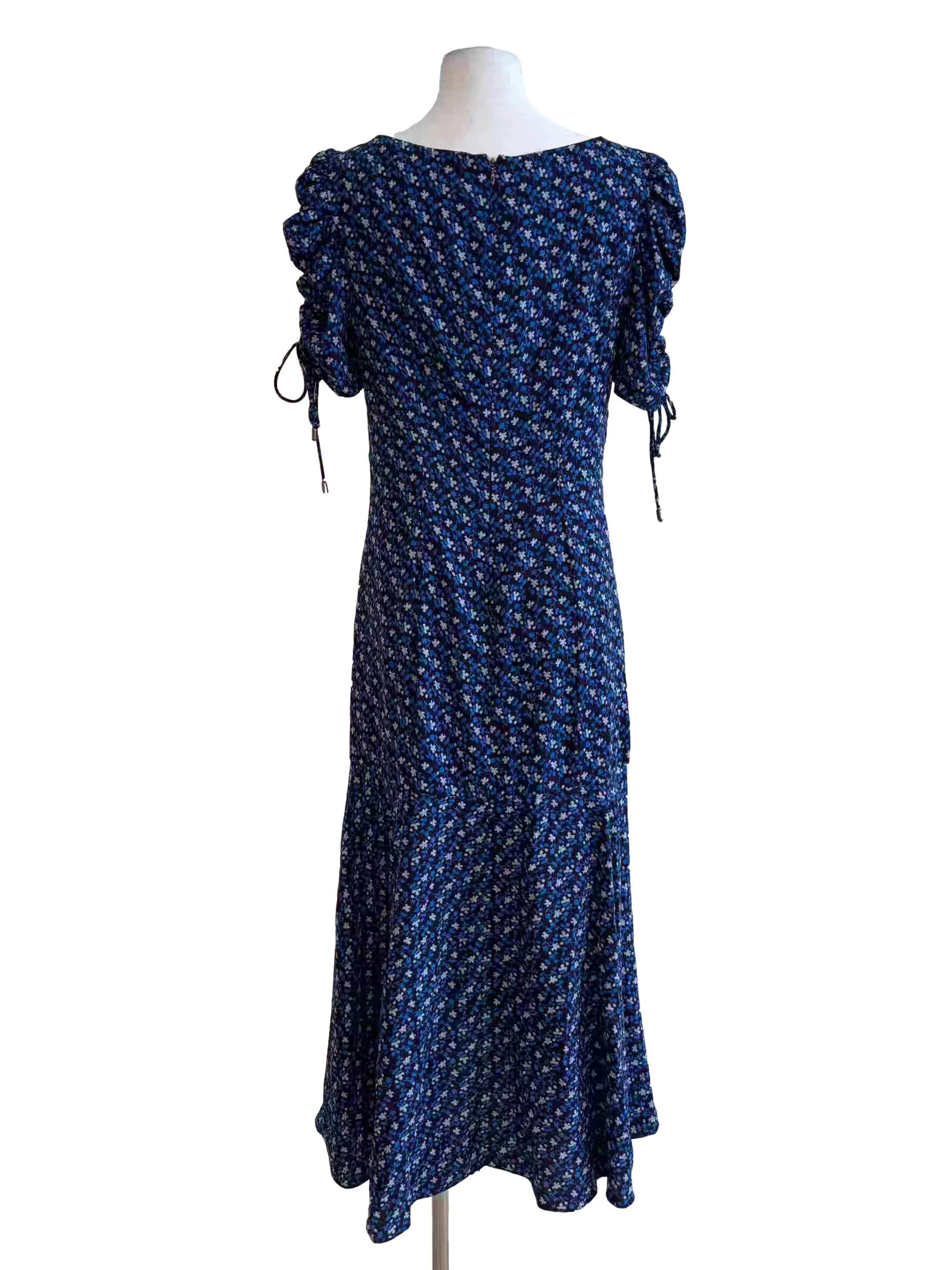 Sapphire Blue Floral Ruched Bodycon Dress - Image 2