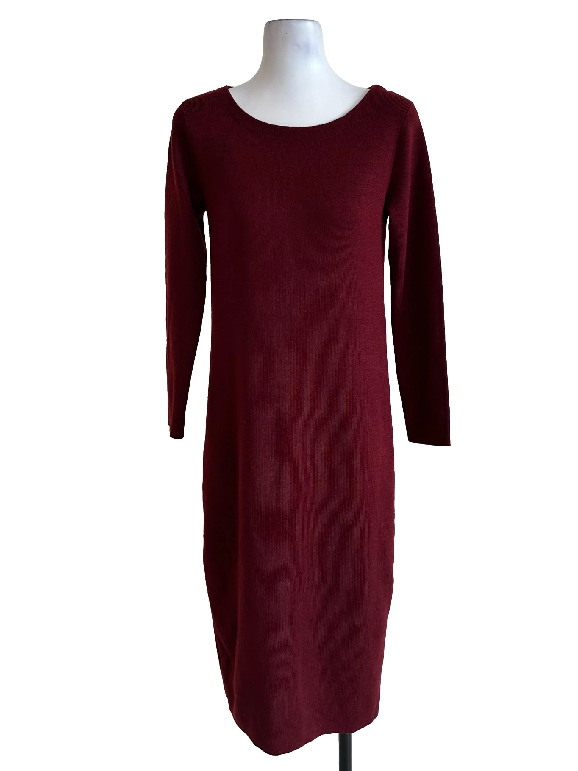 Scarlet Red Round Neck Knit Dress