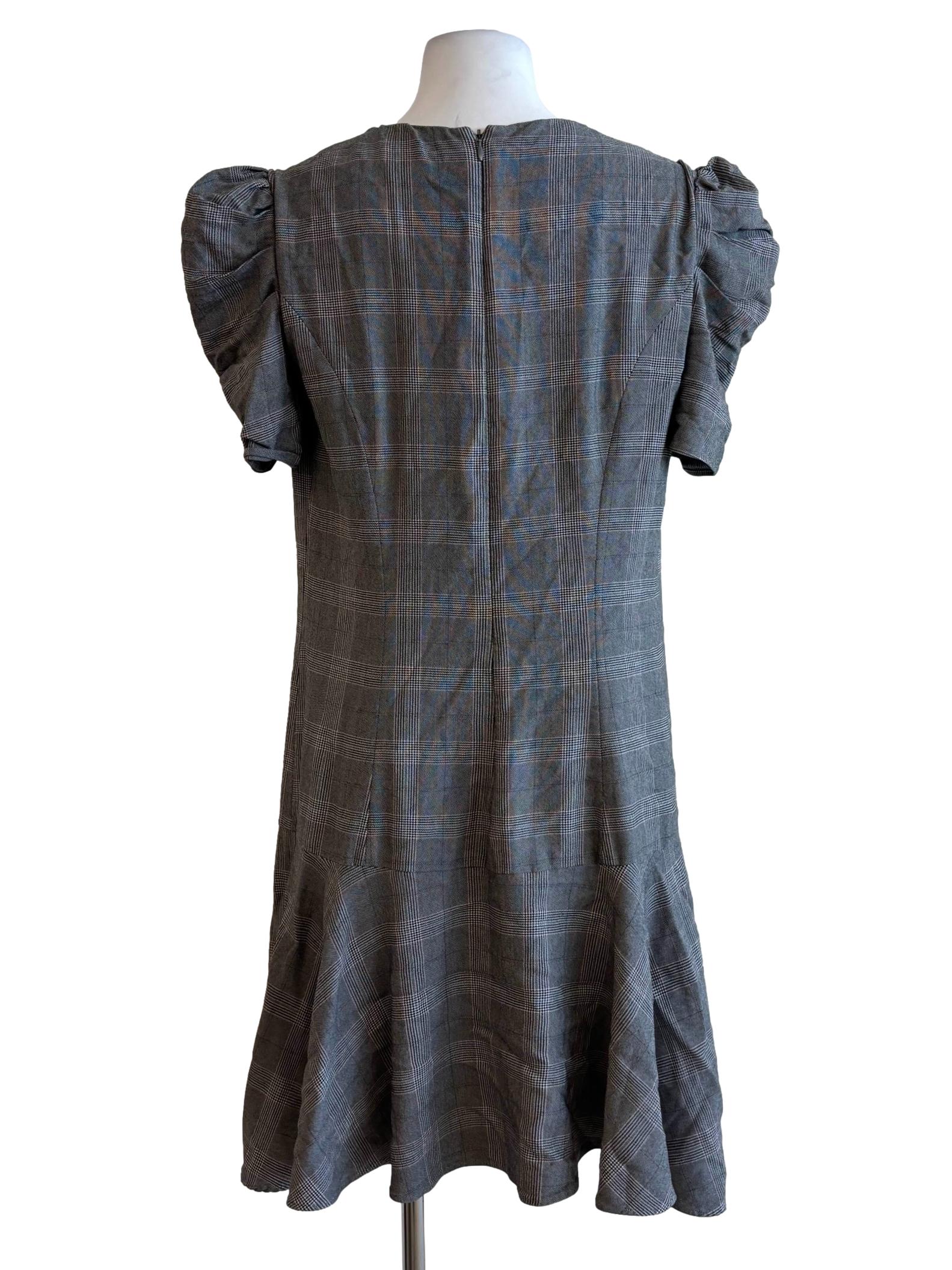 Seal Gray Plaid Shift Dress - Image 2