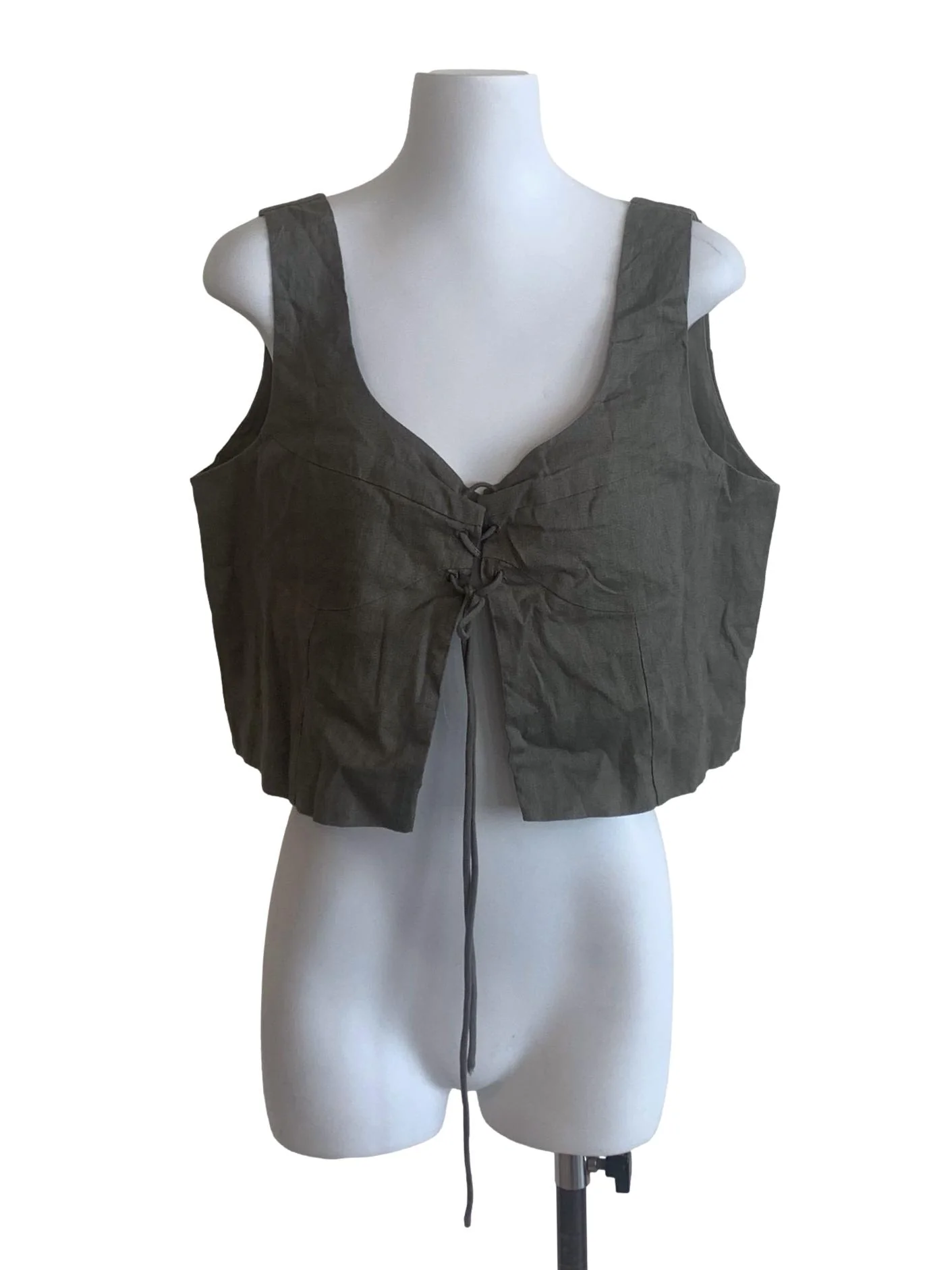 Seaweed Green Tie Top