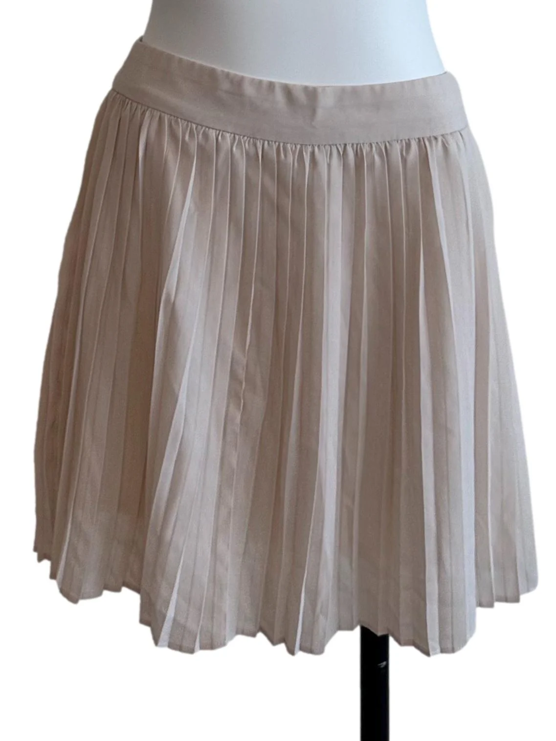 Sepia Beige Pleated Mini Skorts