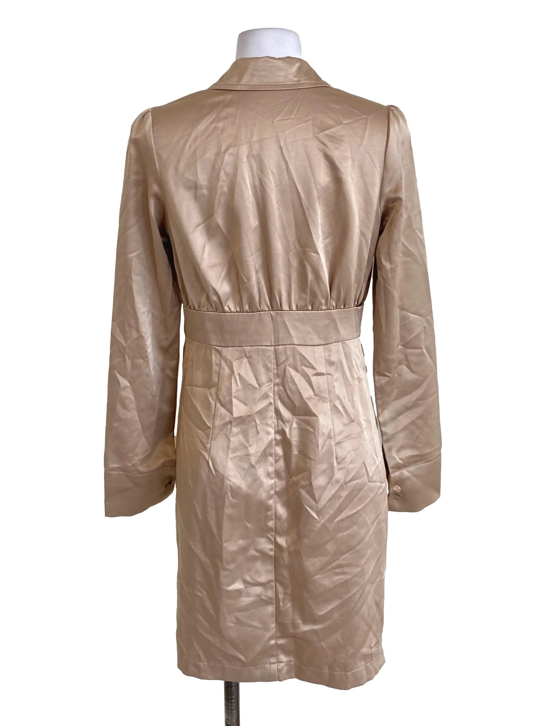 Sepia Brown Drape Buttoned Down Shirt Blouse - Image 2