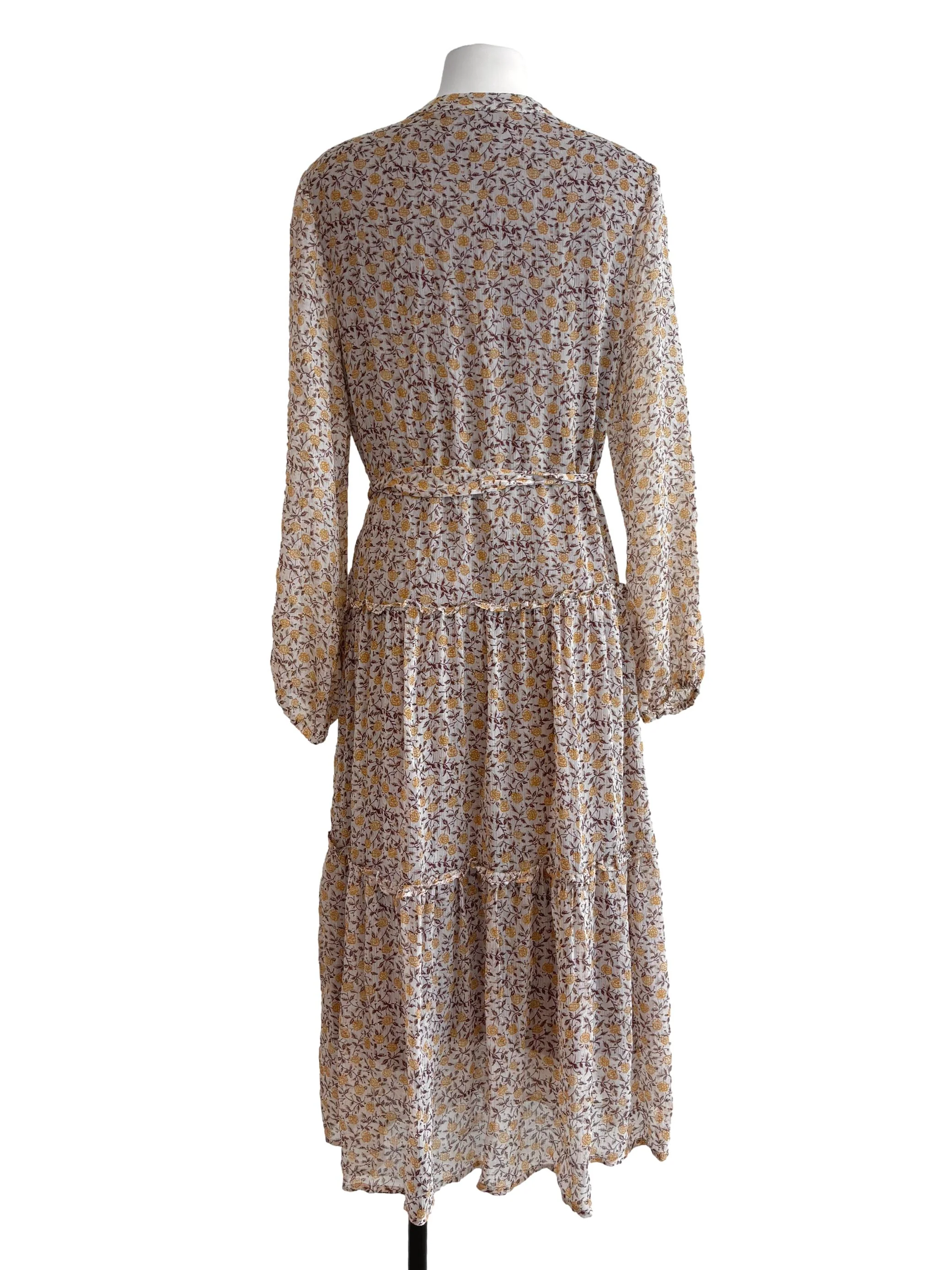 Sepia Long Sleeve Floral Tier Dress - Image 2