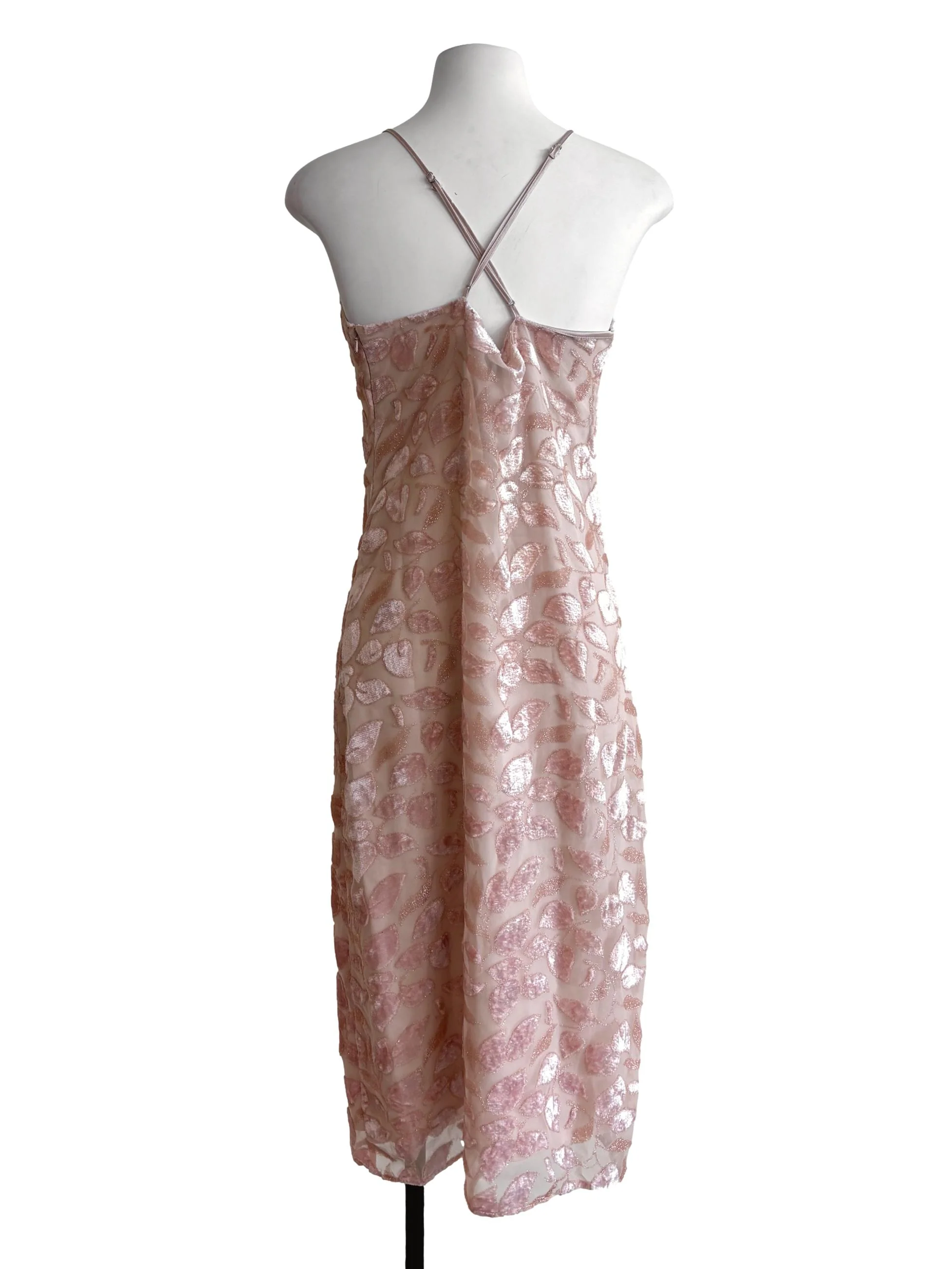 Sepia Pink Velvet Slip Dress - Image 2