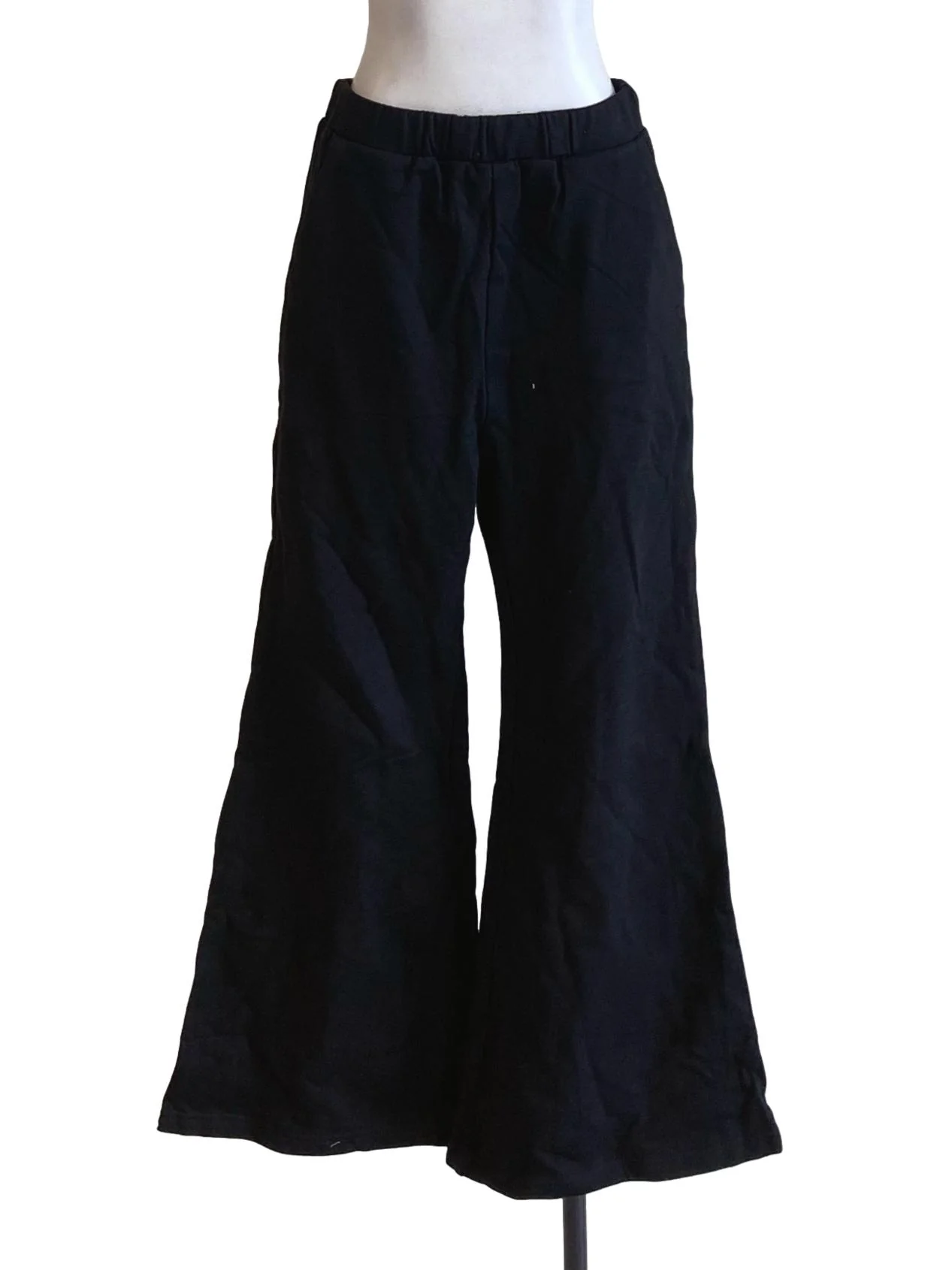 Shadow Black High Waisted Wide Leg Flared Pants