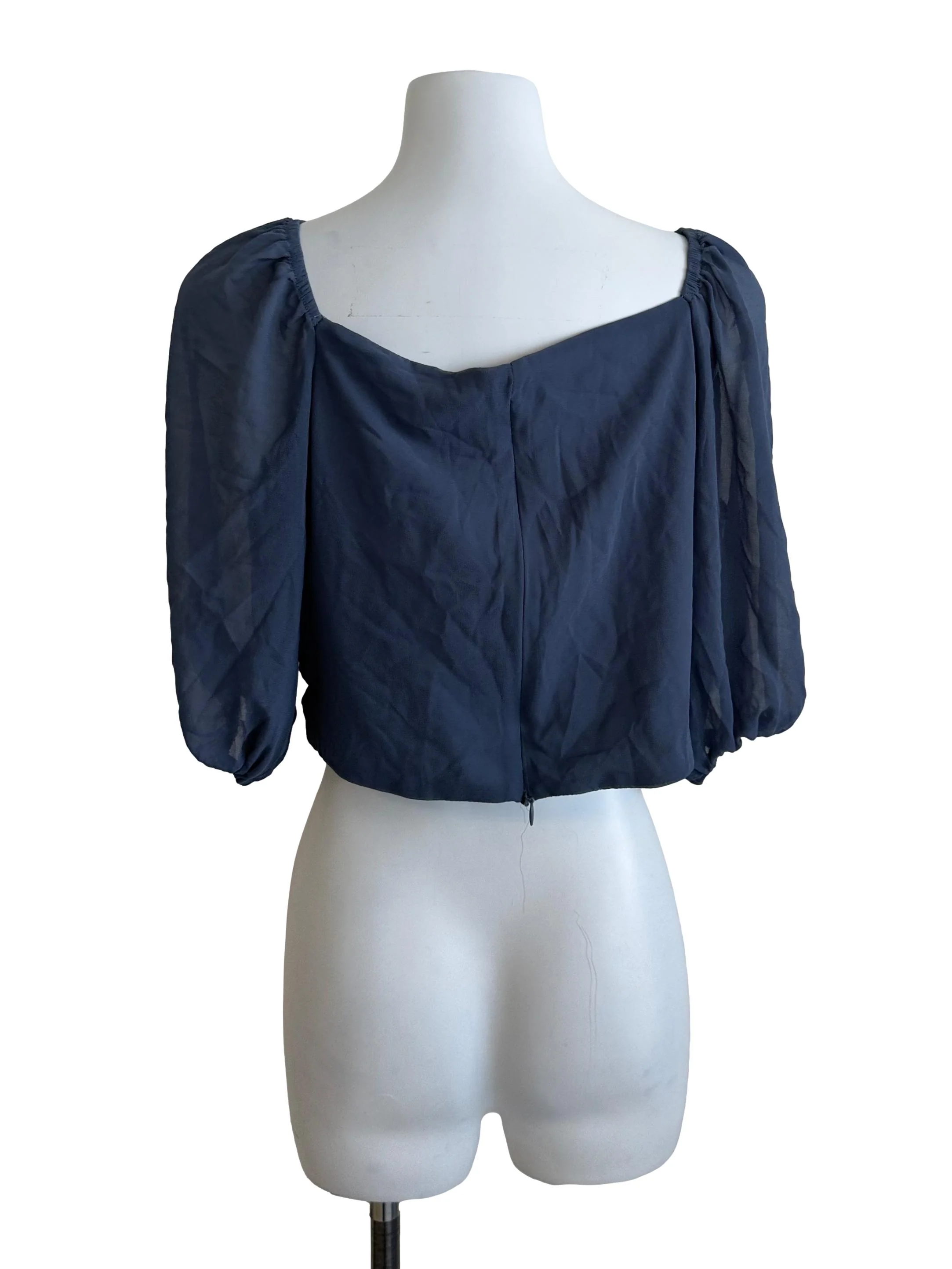 Shadow Grey Drape Ruched Blouse - Image 2