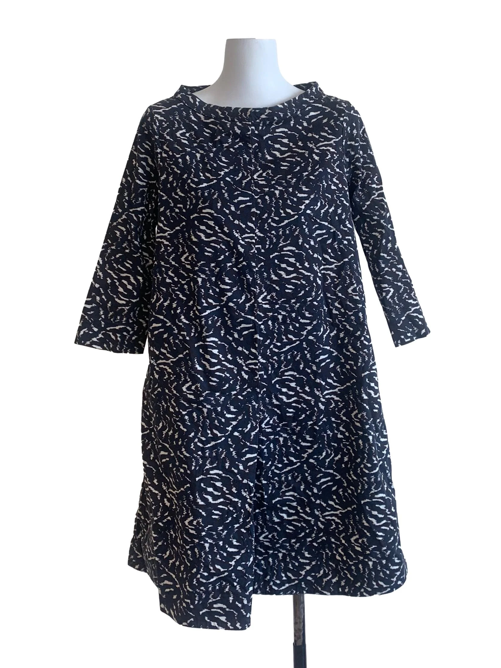 Shadow Grey Pattern Trapezoid Dress