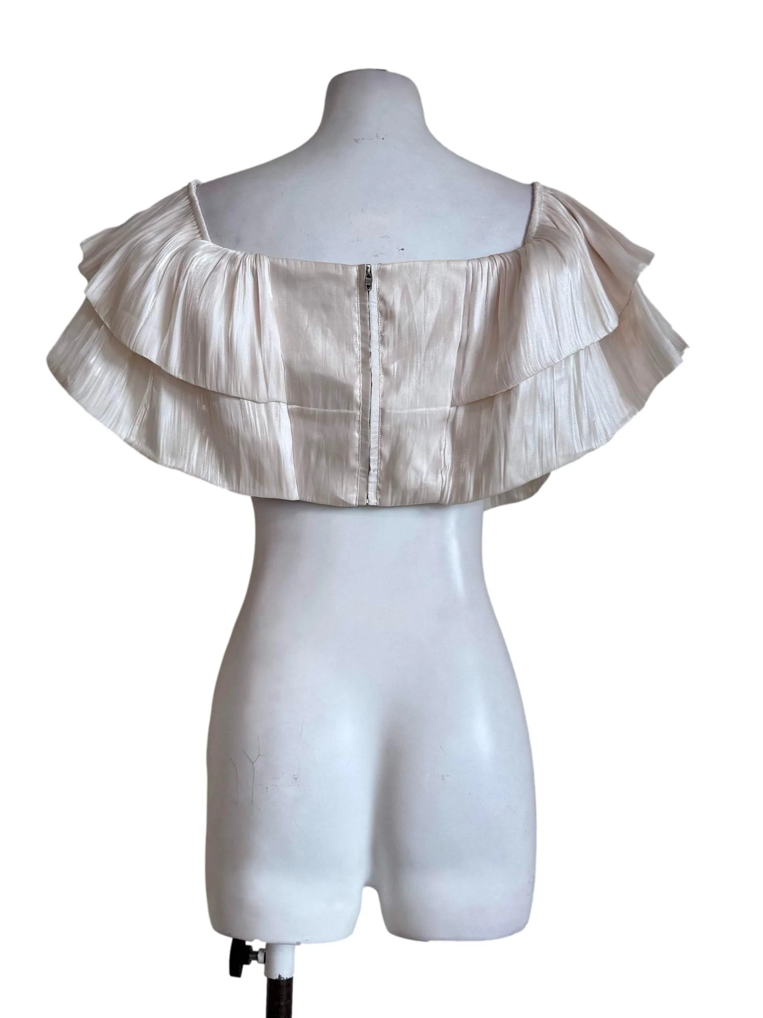 Shiny Beige Layered Top - Image 2