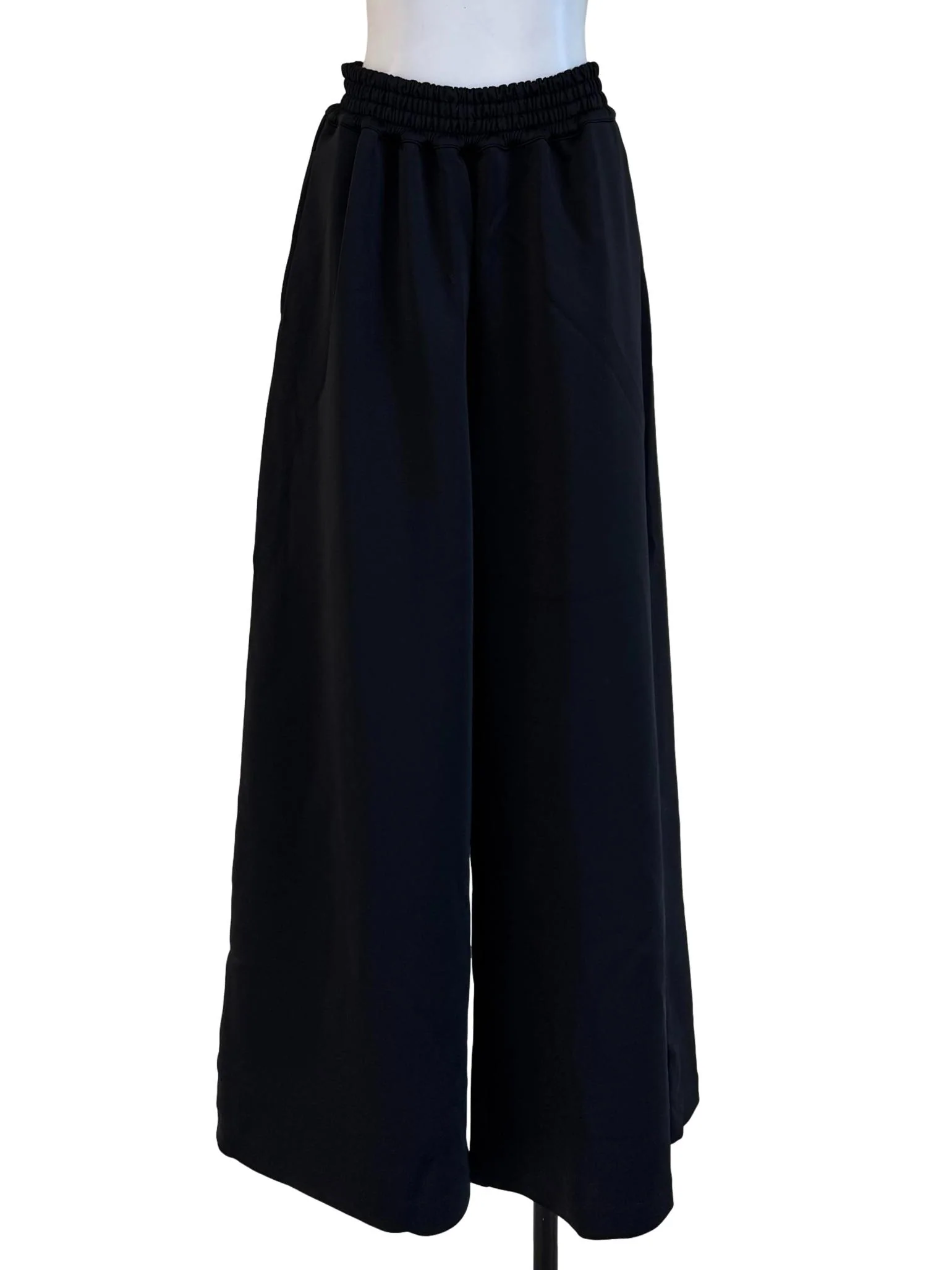 Shiny Black Wide Pants