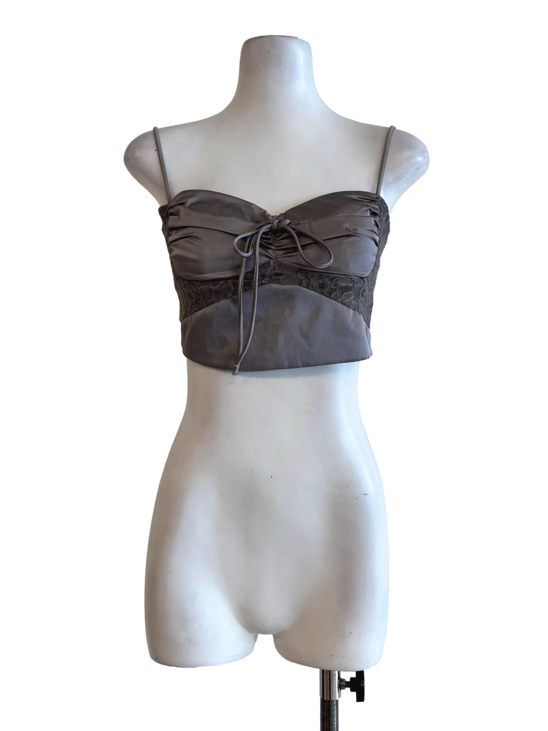 Shiny Grey Padded Top