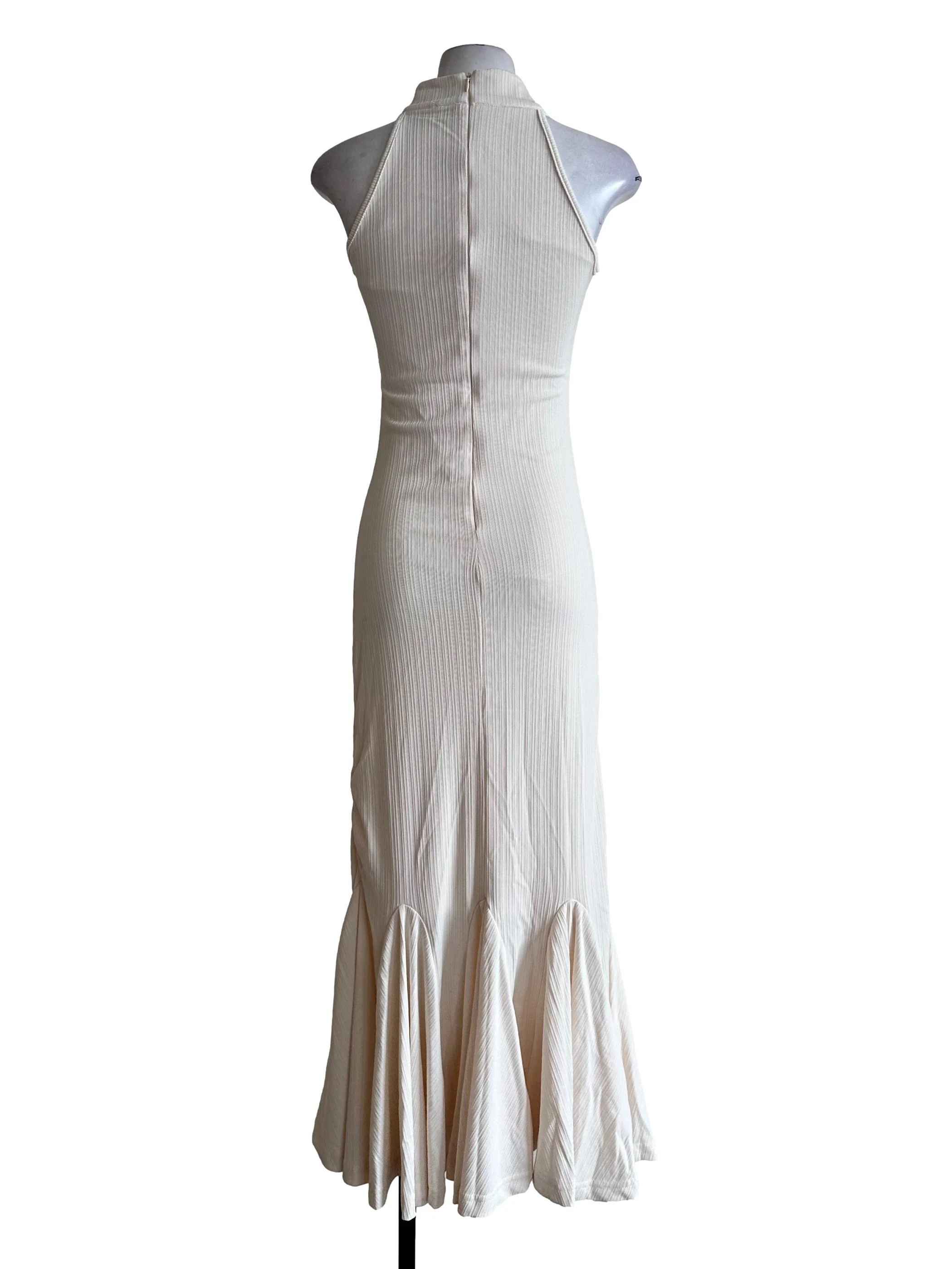 Shortbread Beige Padded Sleeveless Maxi Dress - Image 2