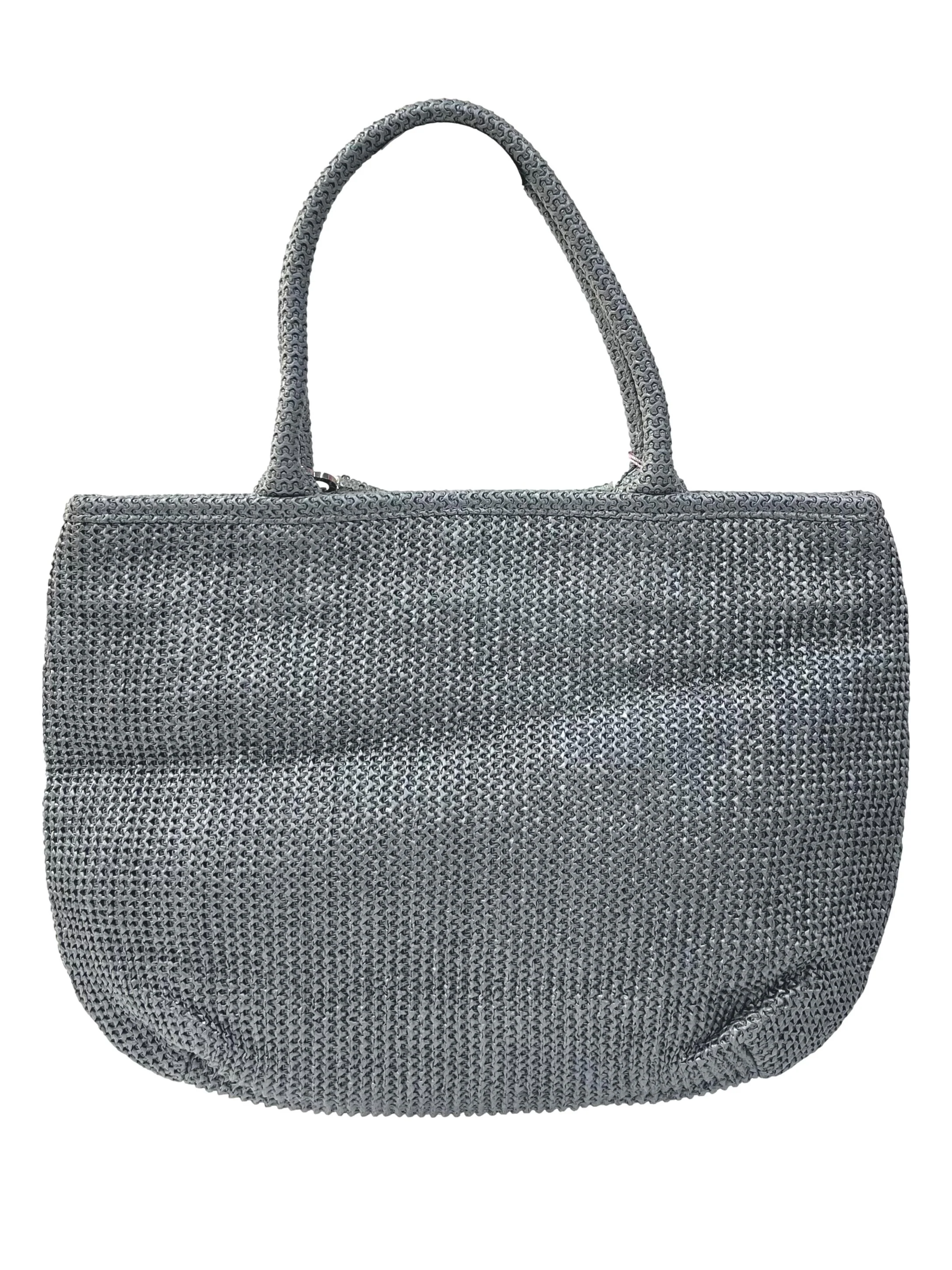 Silver Incanto Raffia Shoulder Bag - Image 2