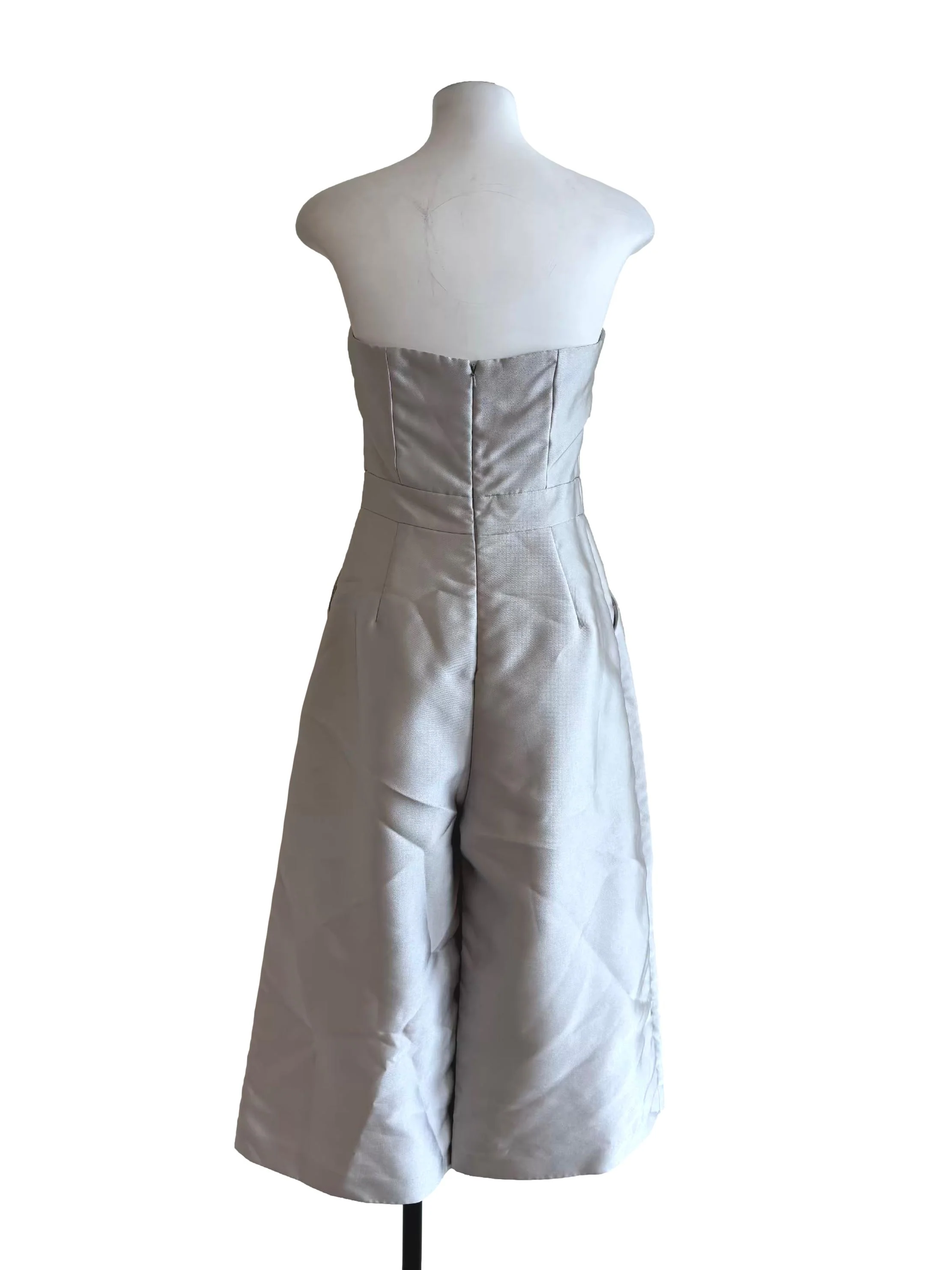 Silver Strapless Sweetheart Jumpsuit - Image 2