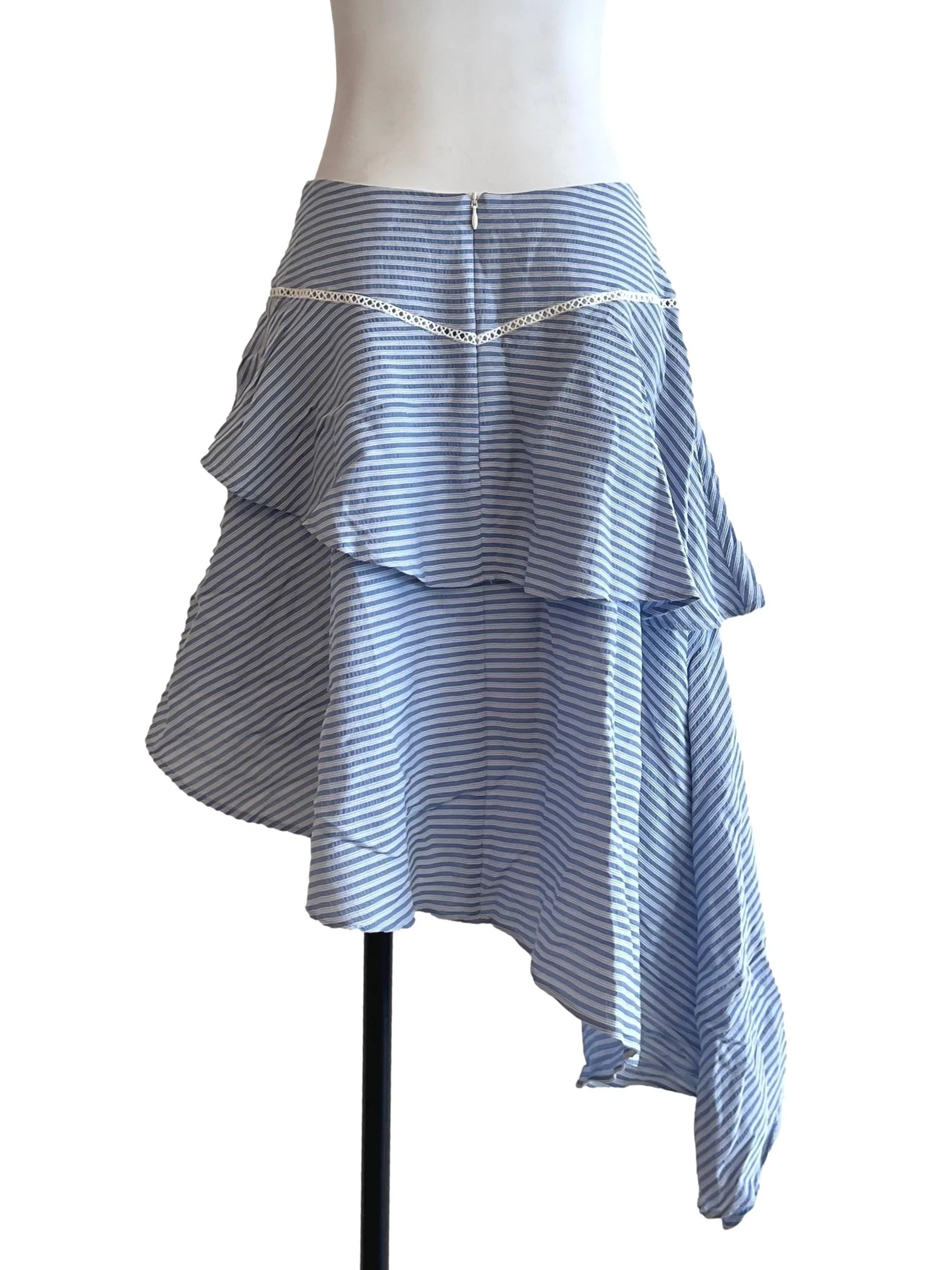 Sky Blue Asymmetrical Tiered Skirt - Image 2