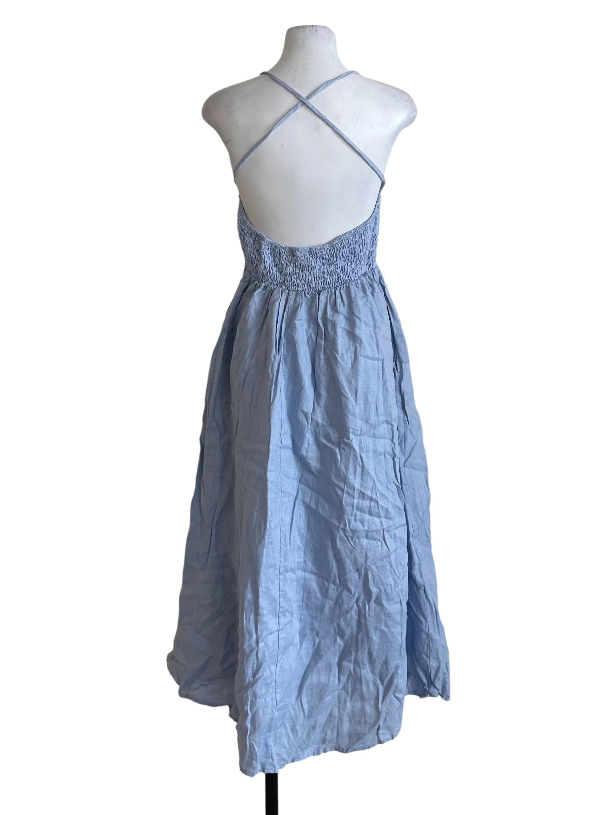 Sky Blue Back Overlap Strap Dress TEM - Image 2