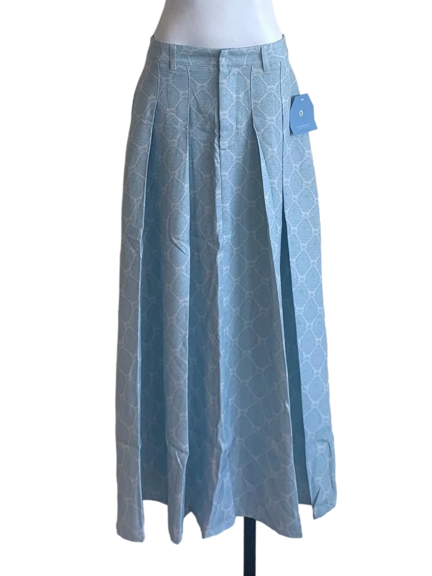 Sky Blue Box Pleated Skirts