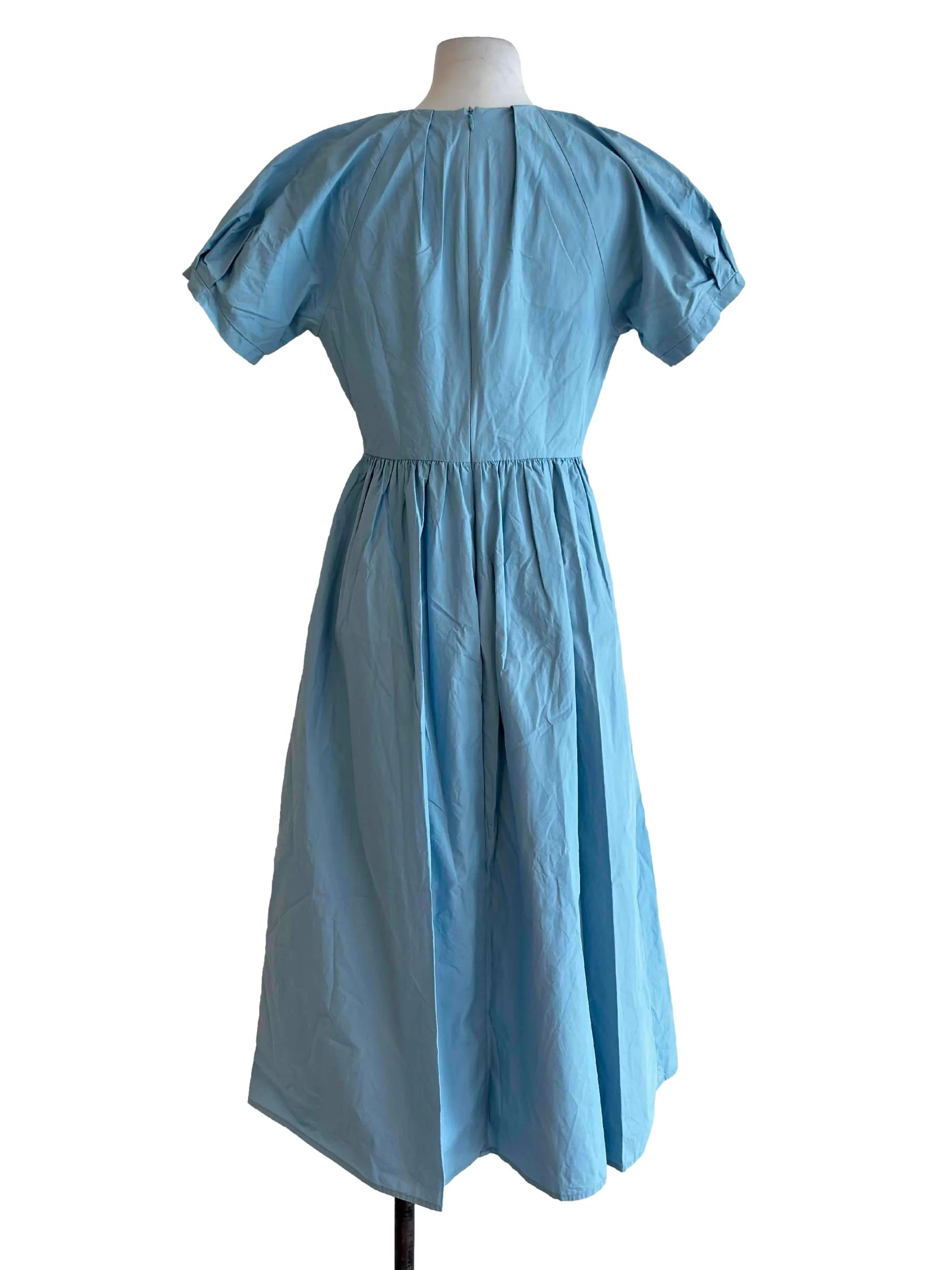 Sky Blue Cotton Midi Dress OSN - Image 2