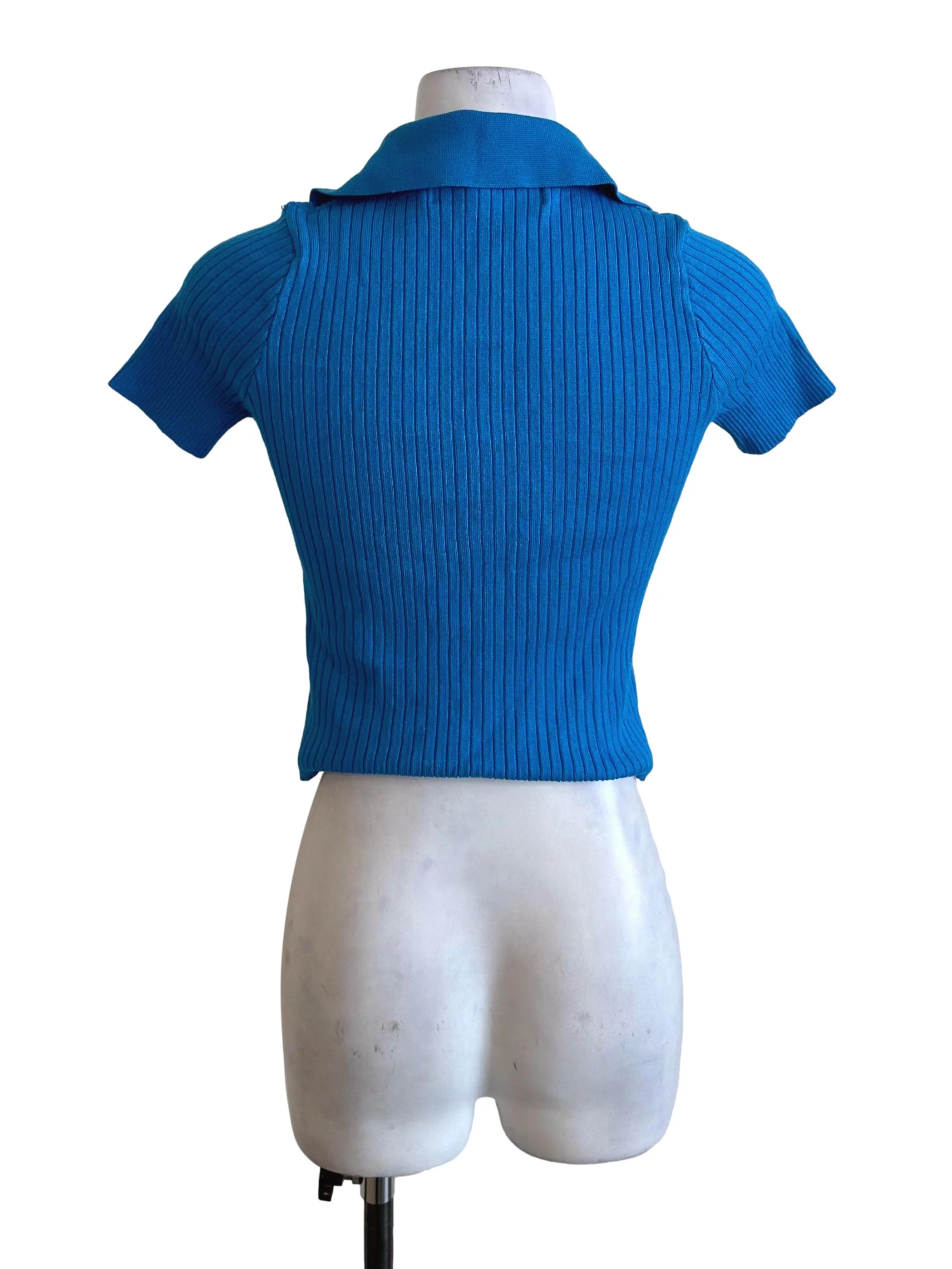 Sky Blue Knit Collar Top TEM - Image 2