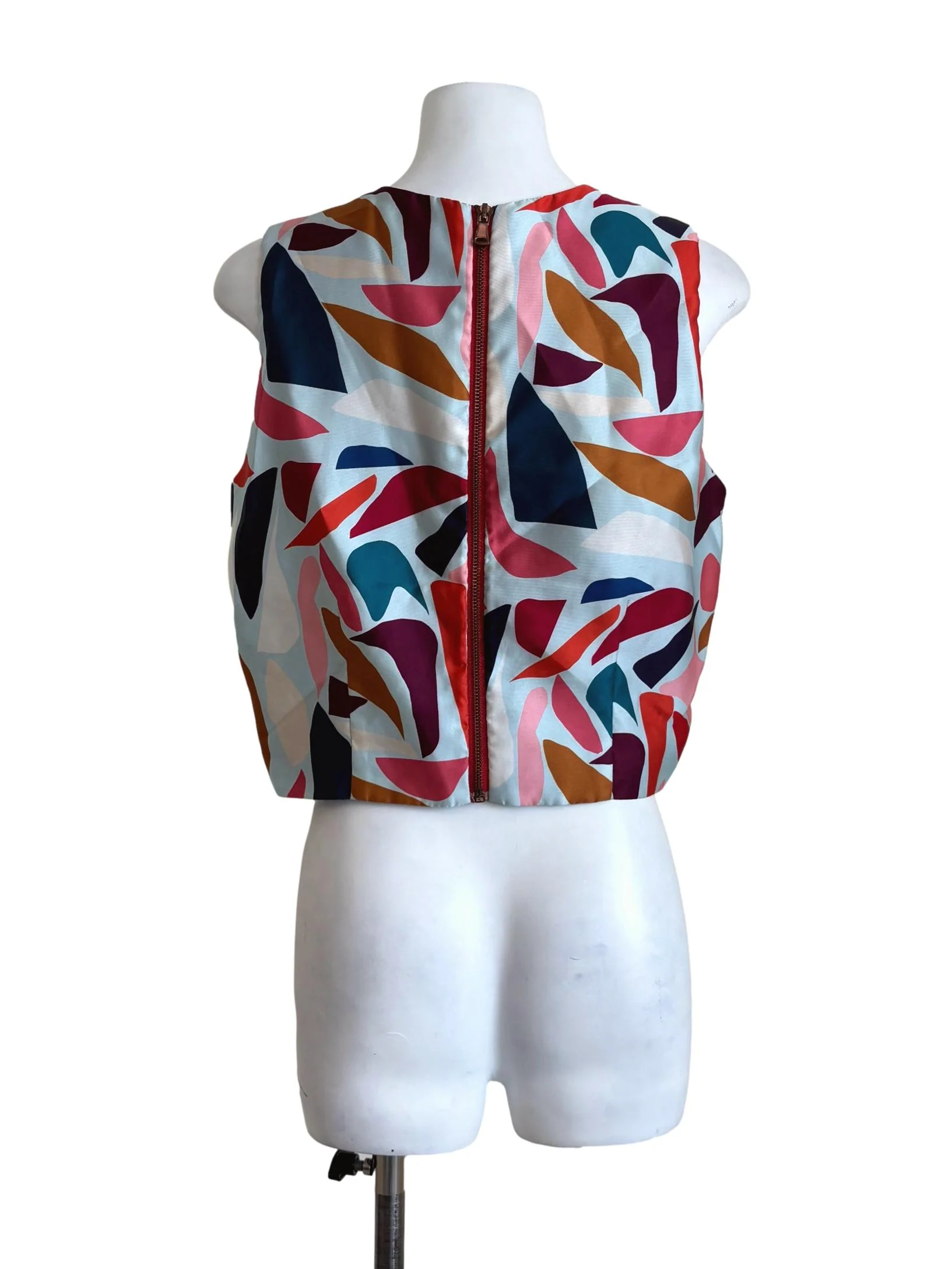 Sky Blue Multicolour Sleeveless Top - Image 2