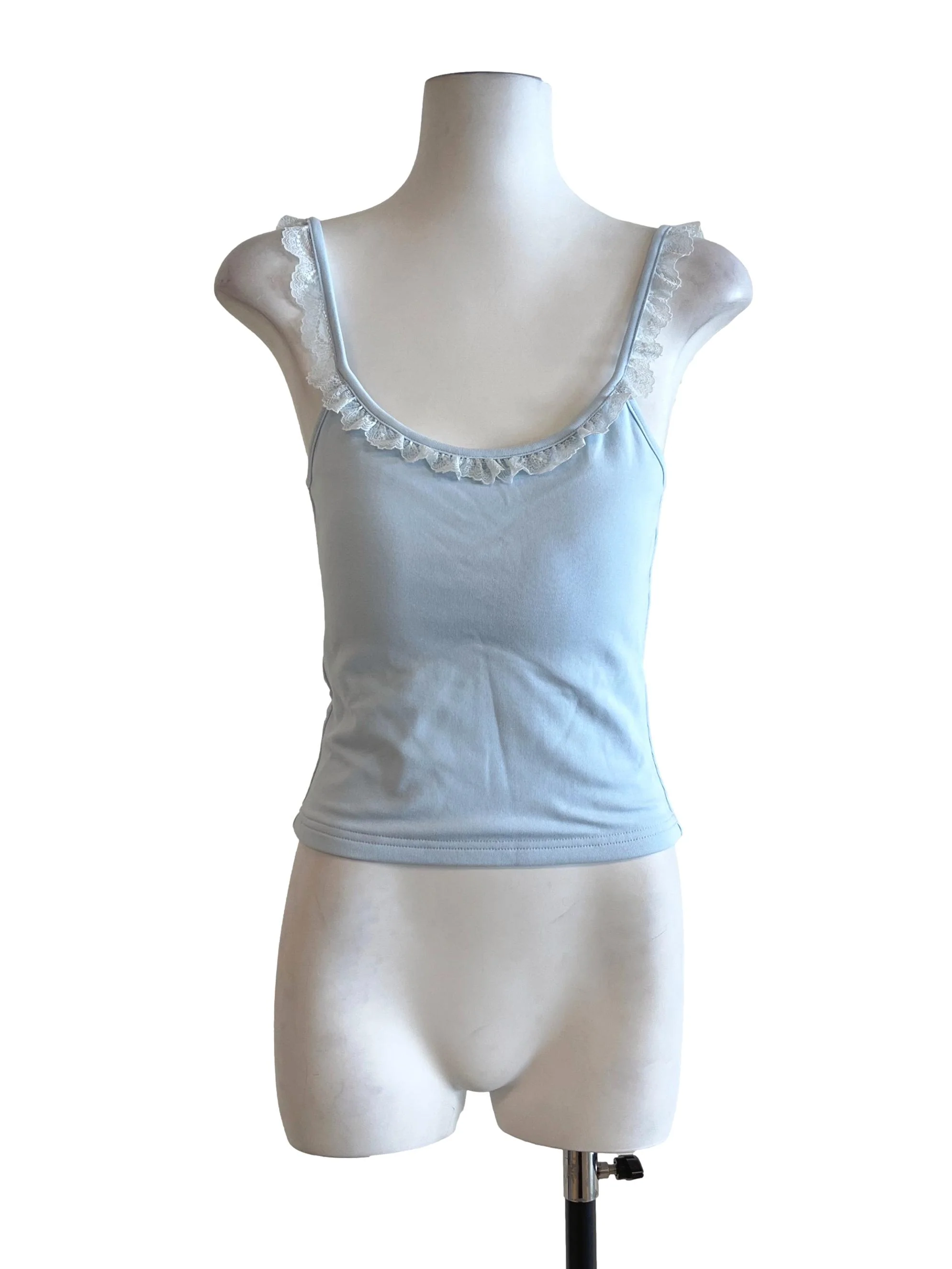 Sky Blue Scoop Sleeveless Top