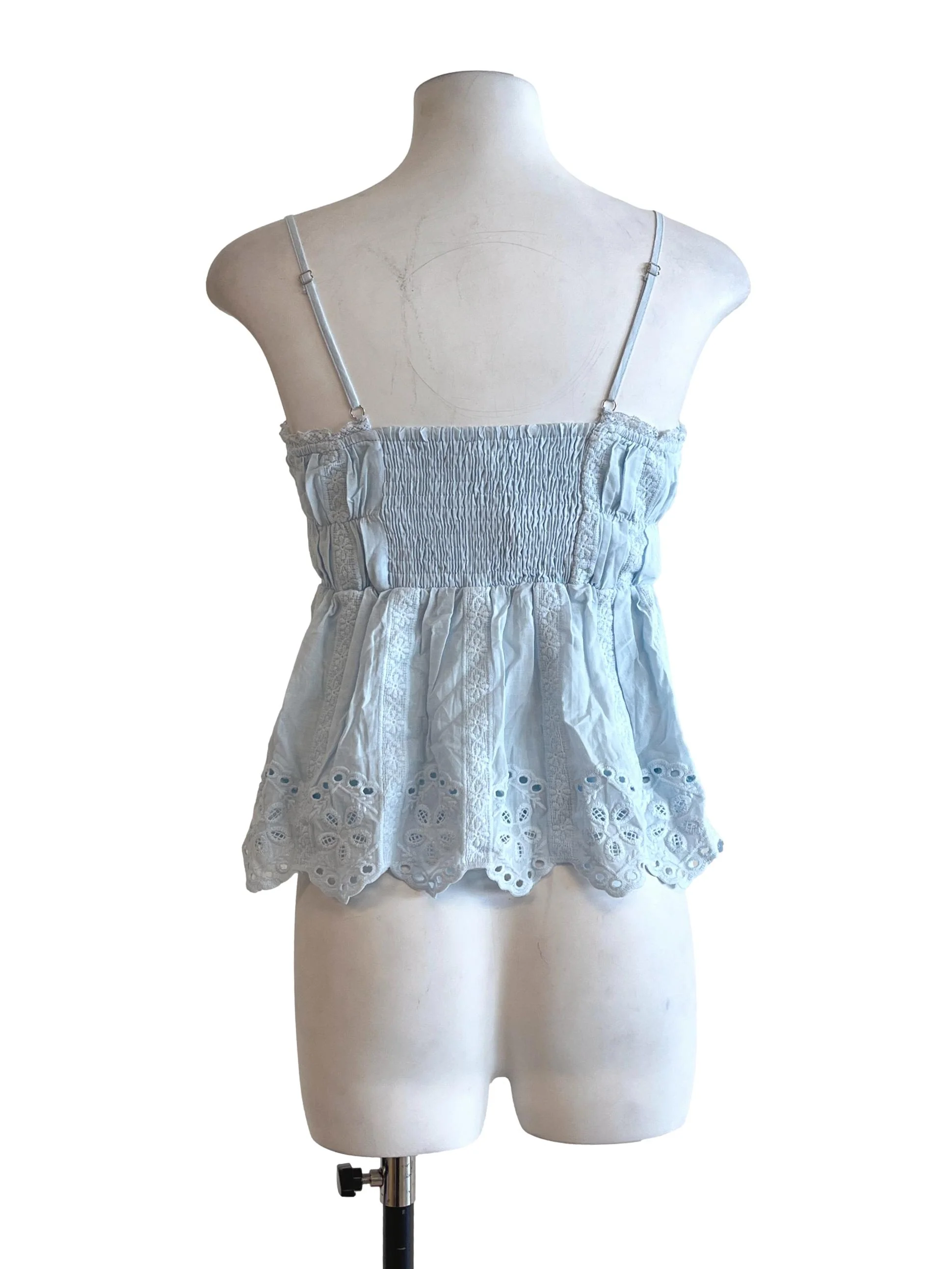 Sky Blue Spaghetti Strap Sleeveless Top - Image 2