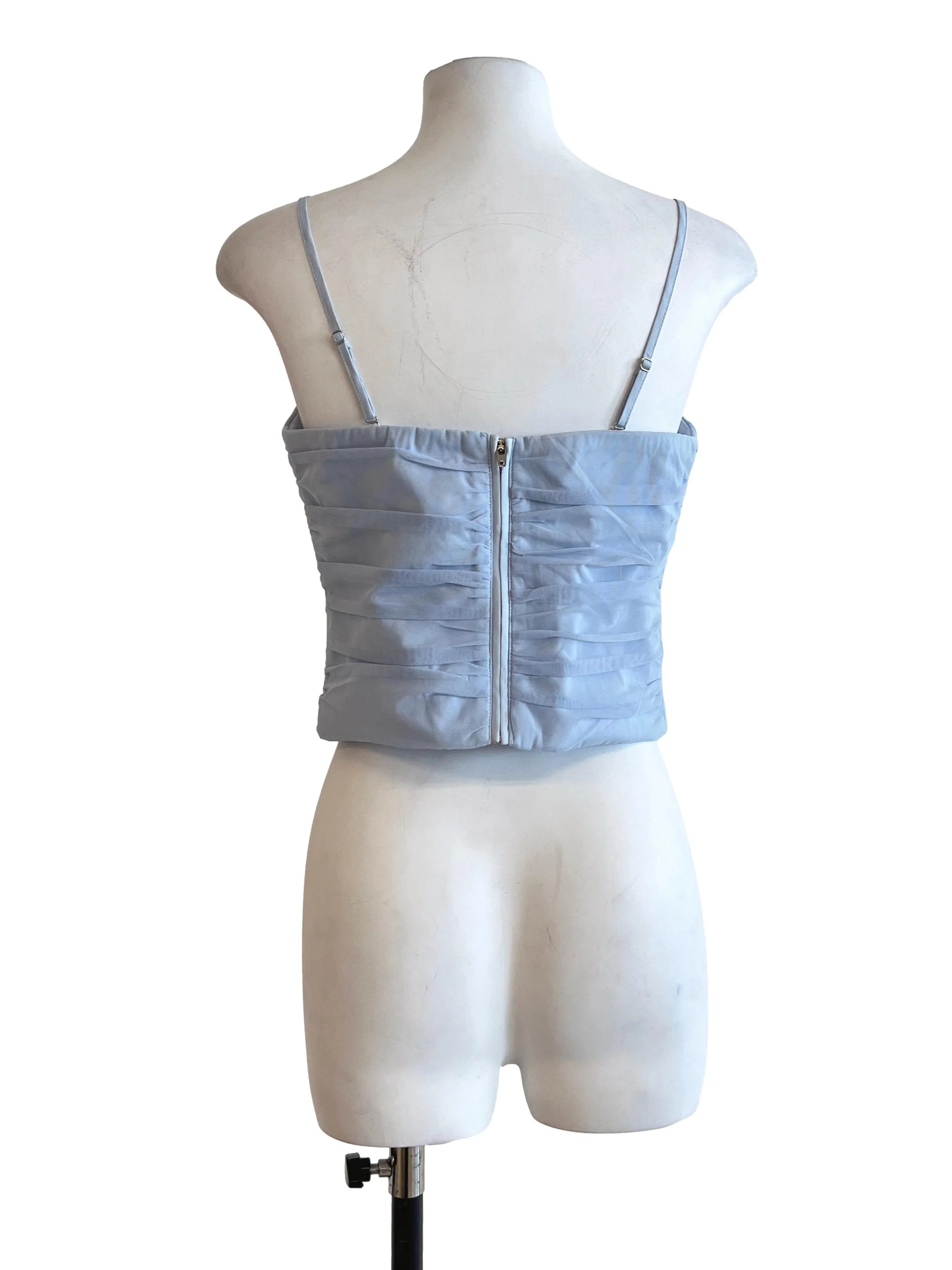 Sky Blue Spaghetti Strap Sleeveless Top - Image 2