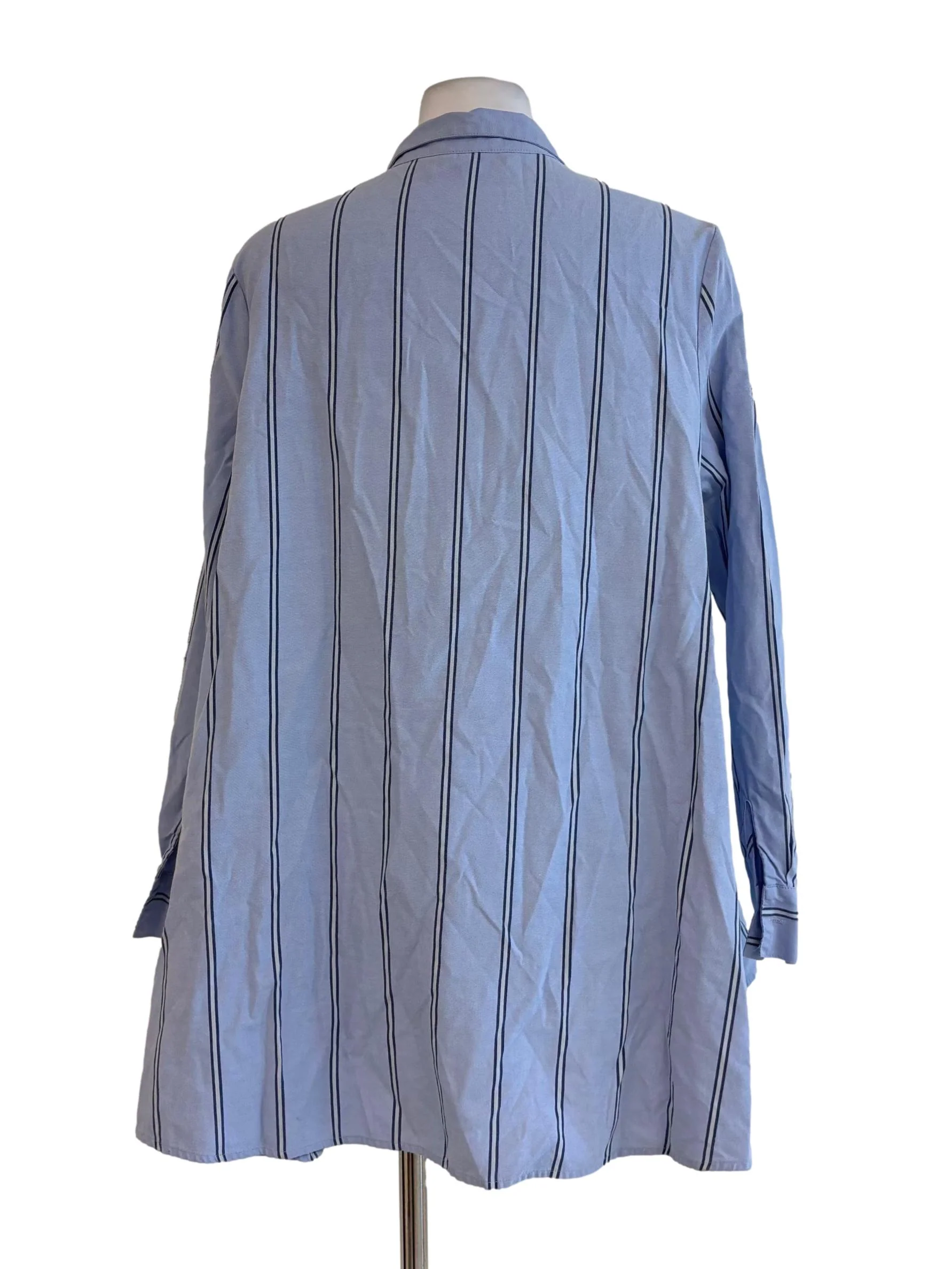 Sky Blue Striped Button Shirt - Image 2