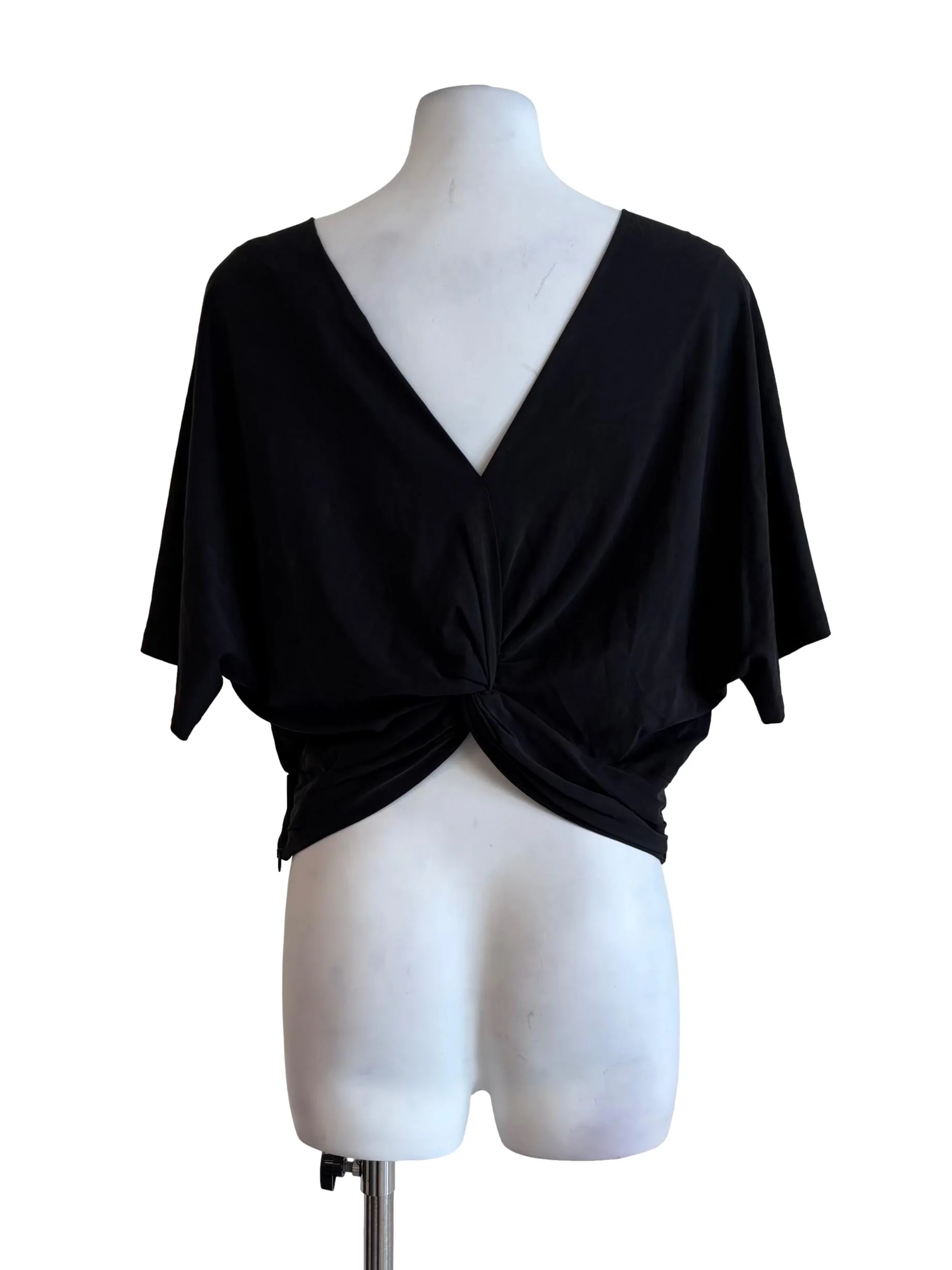 Slate Black Batwing Short Sleeve Blouse - Image 2