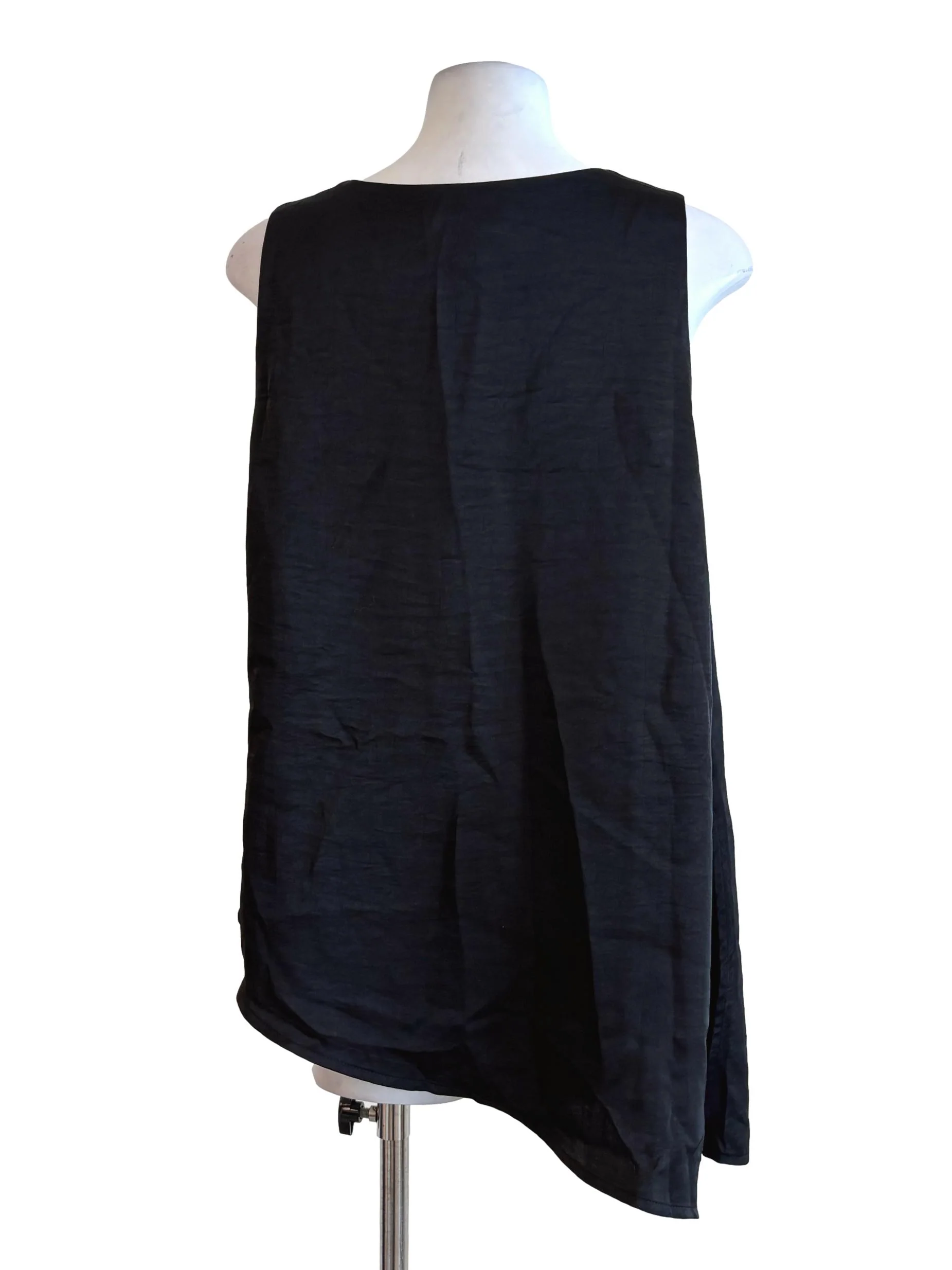 Slate Black Scoop Neck Asymmetrical Top - Image 2
