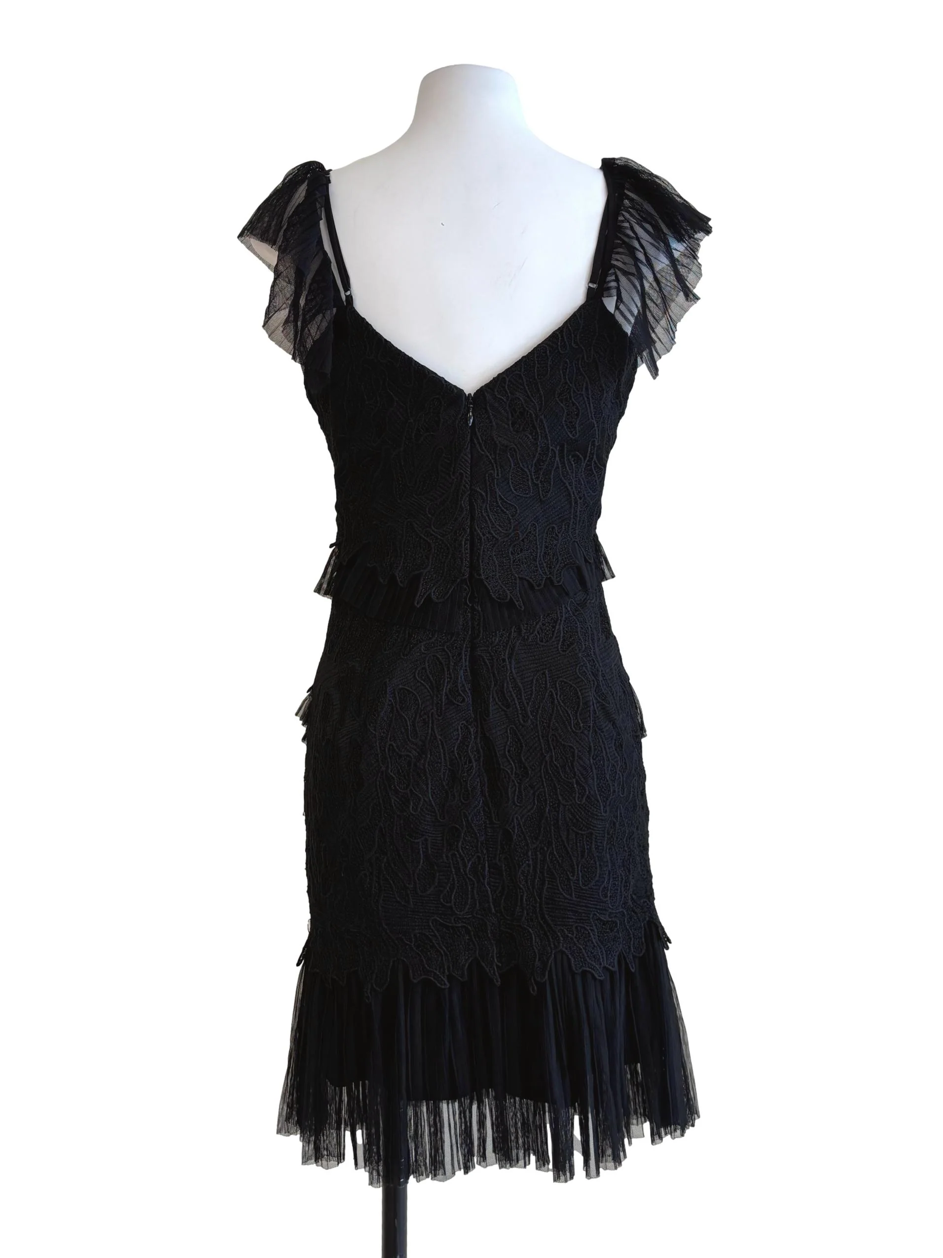 Slate Black Textured Ruffle Dress - Image 2