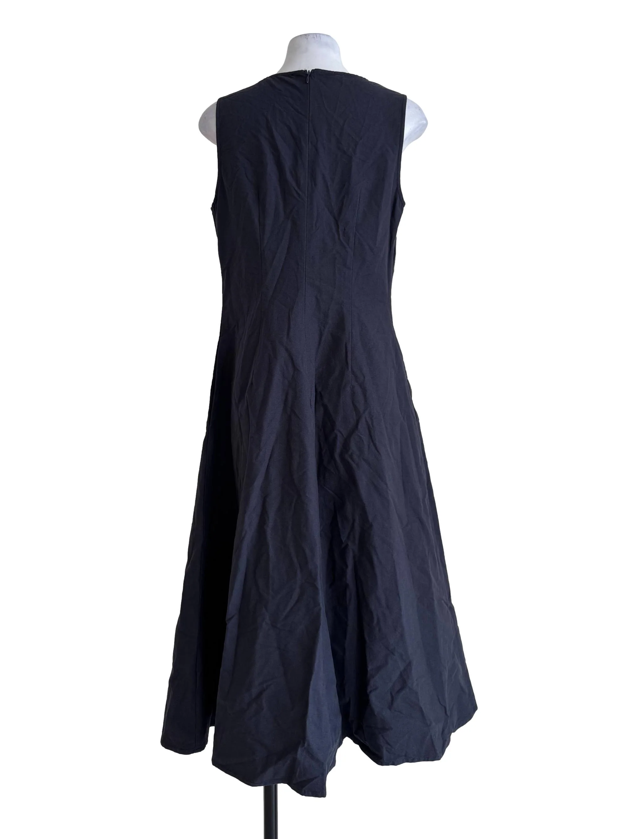 Slate Black Tie Neck A-Line Dress - Image 2