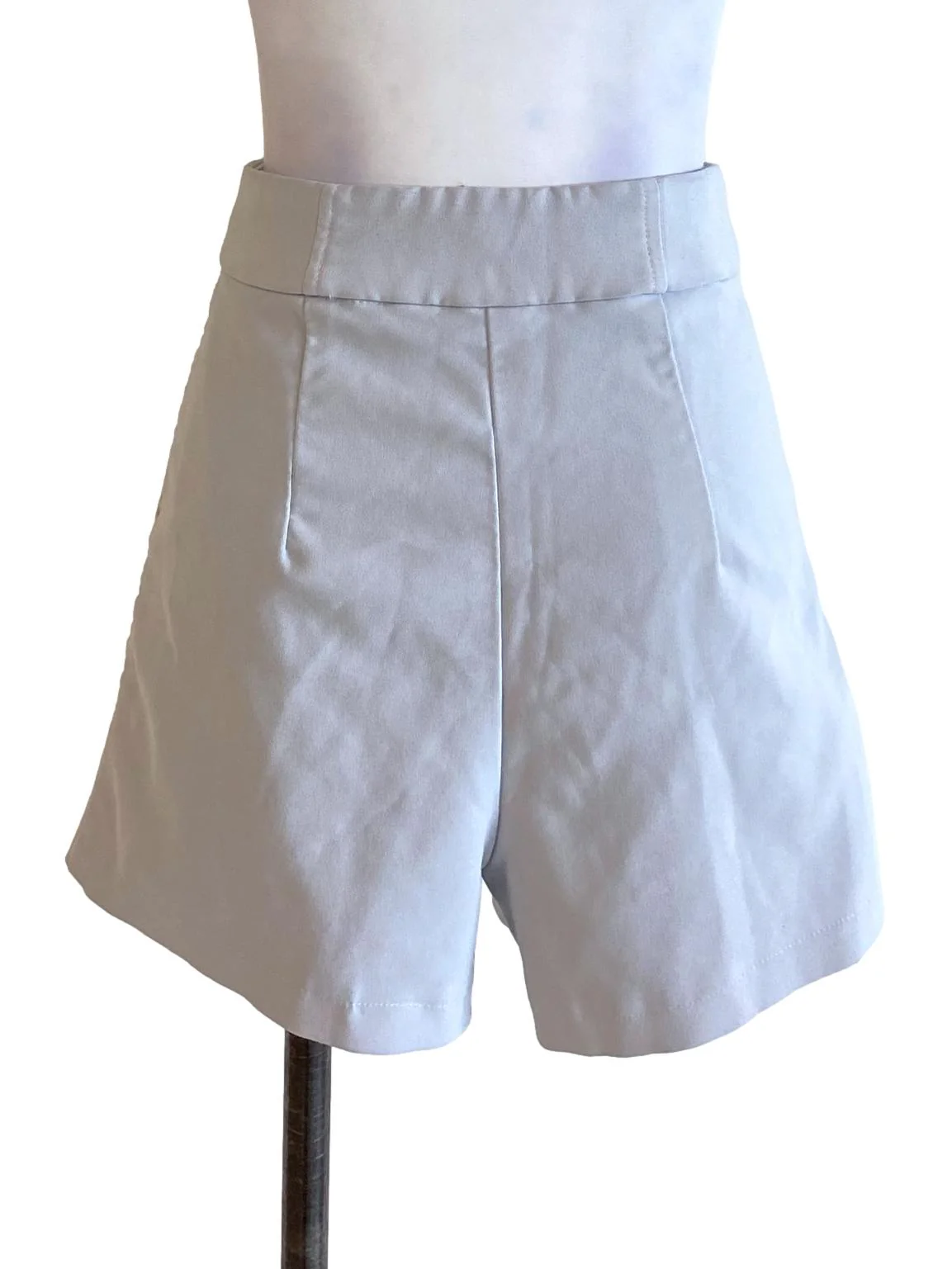 Slate Blue High Waisted Fit Shorts - Image 2