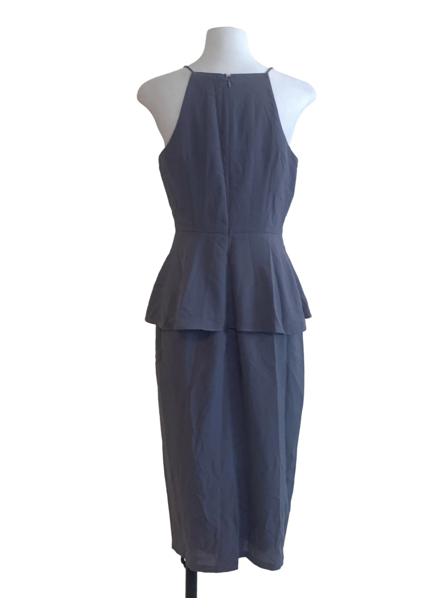 Slate Blue Peplum Dress LB - Image 2