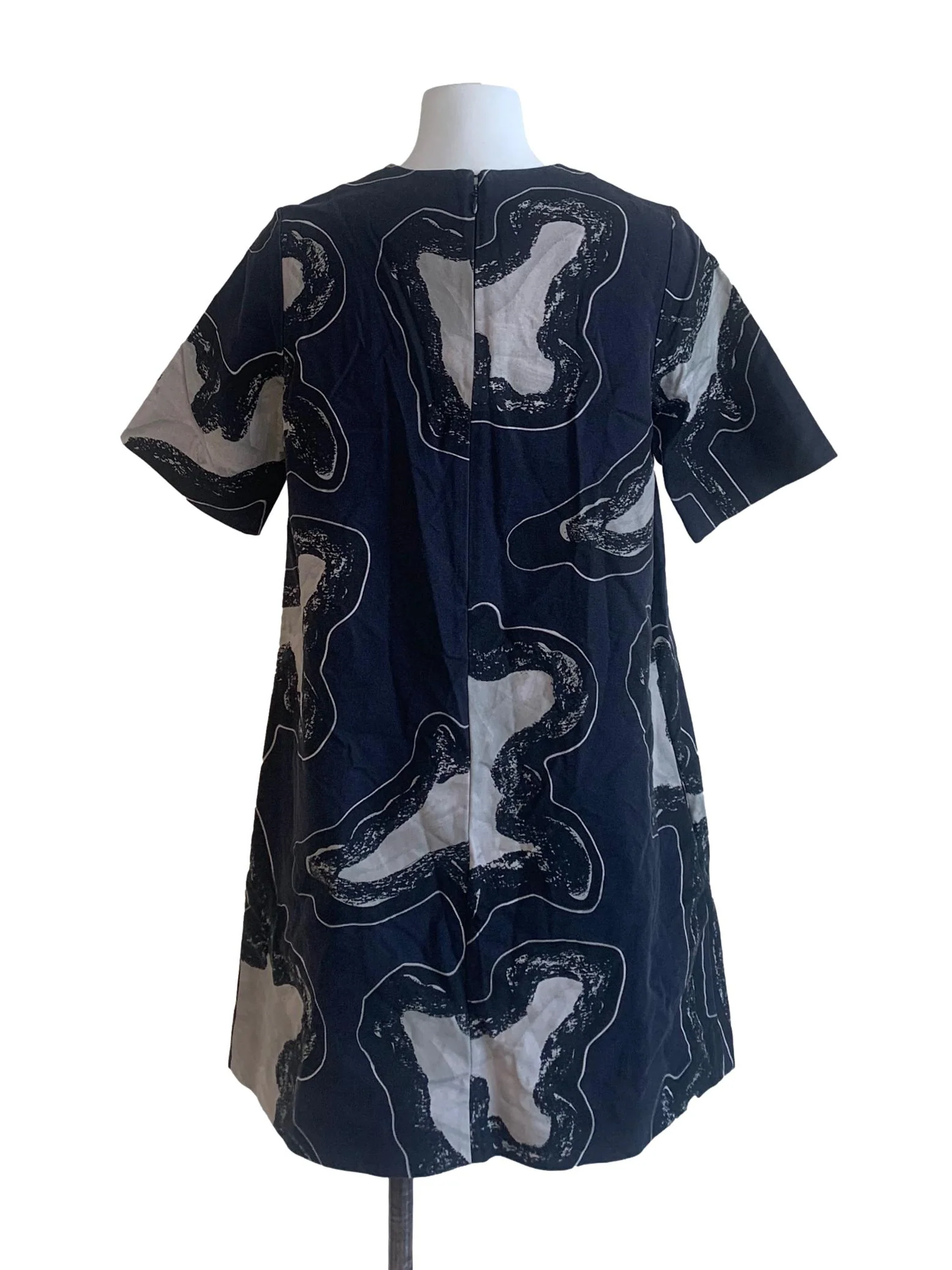 Slate Grey Pattern Trapezoid Dress - Image 2