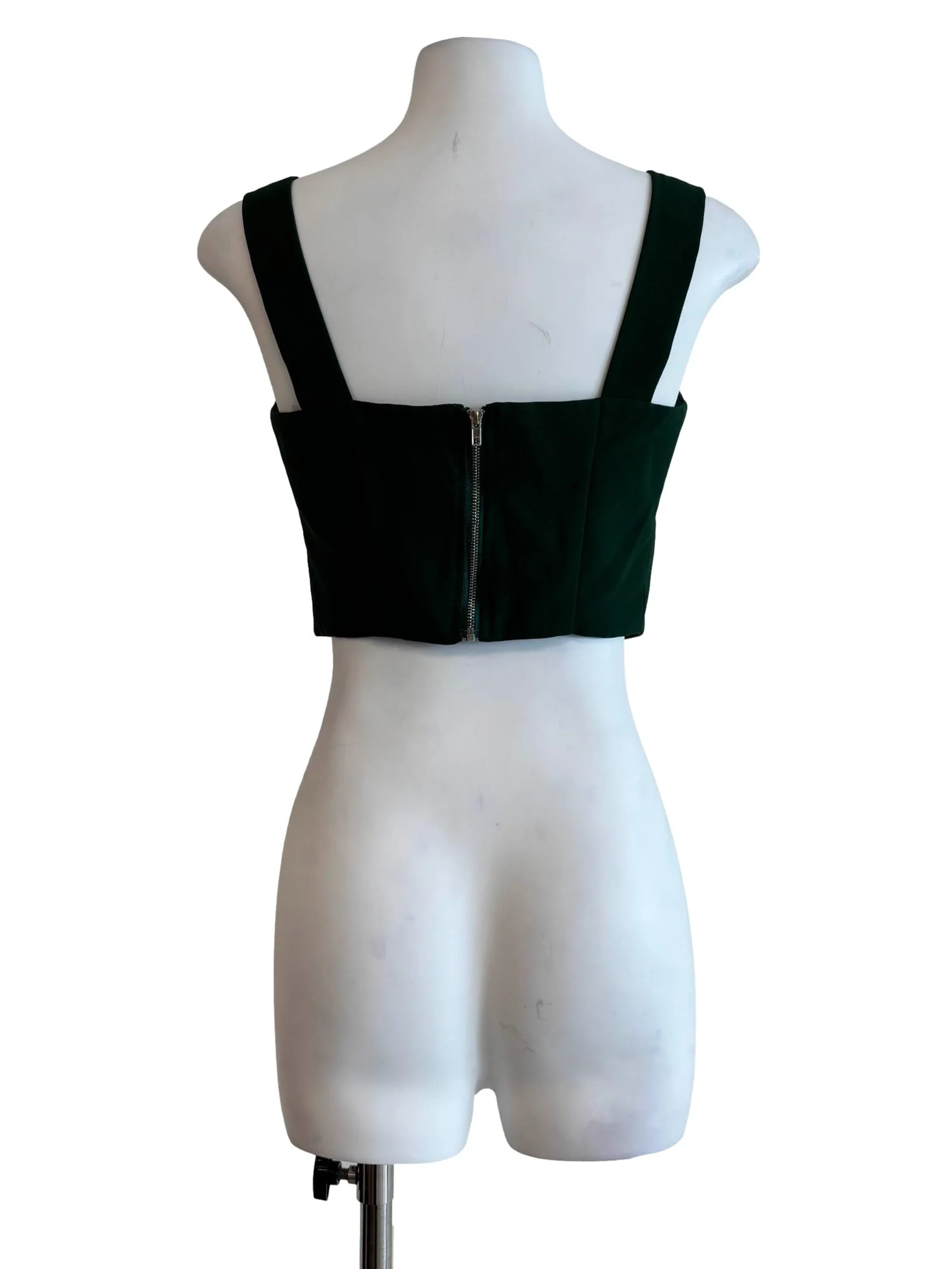 Forest Green Corset Crop Top - Image 2