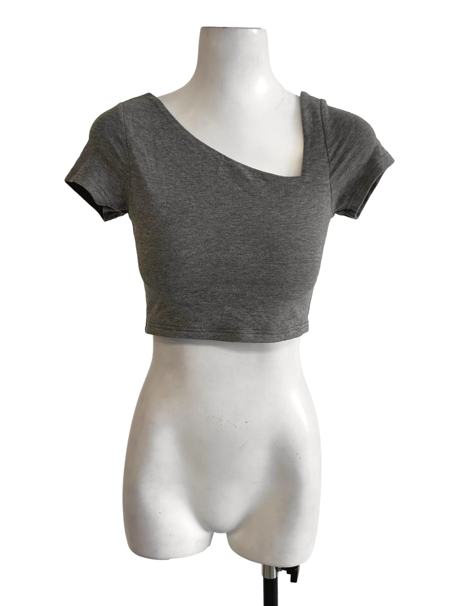 Smoke Grey Padded Asymmetric Top