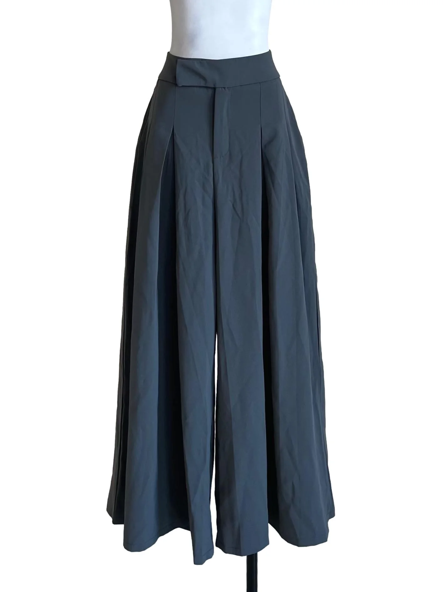 Smoke Grey Pleated Culottes