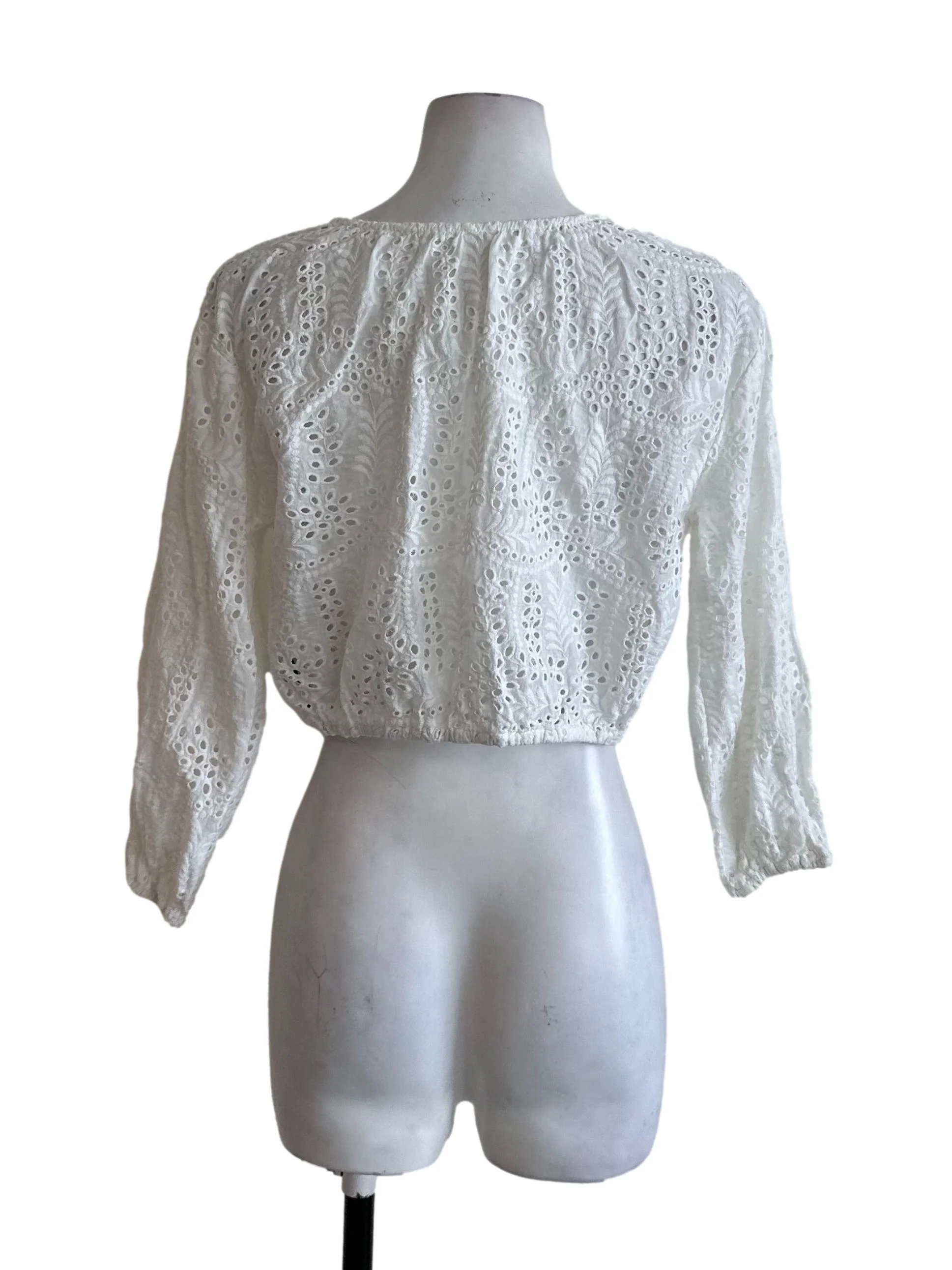 Snow White Eyelet Embroidery Top - Image 2