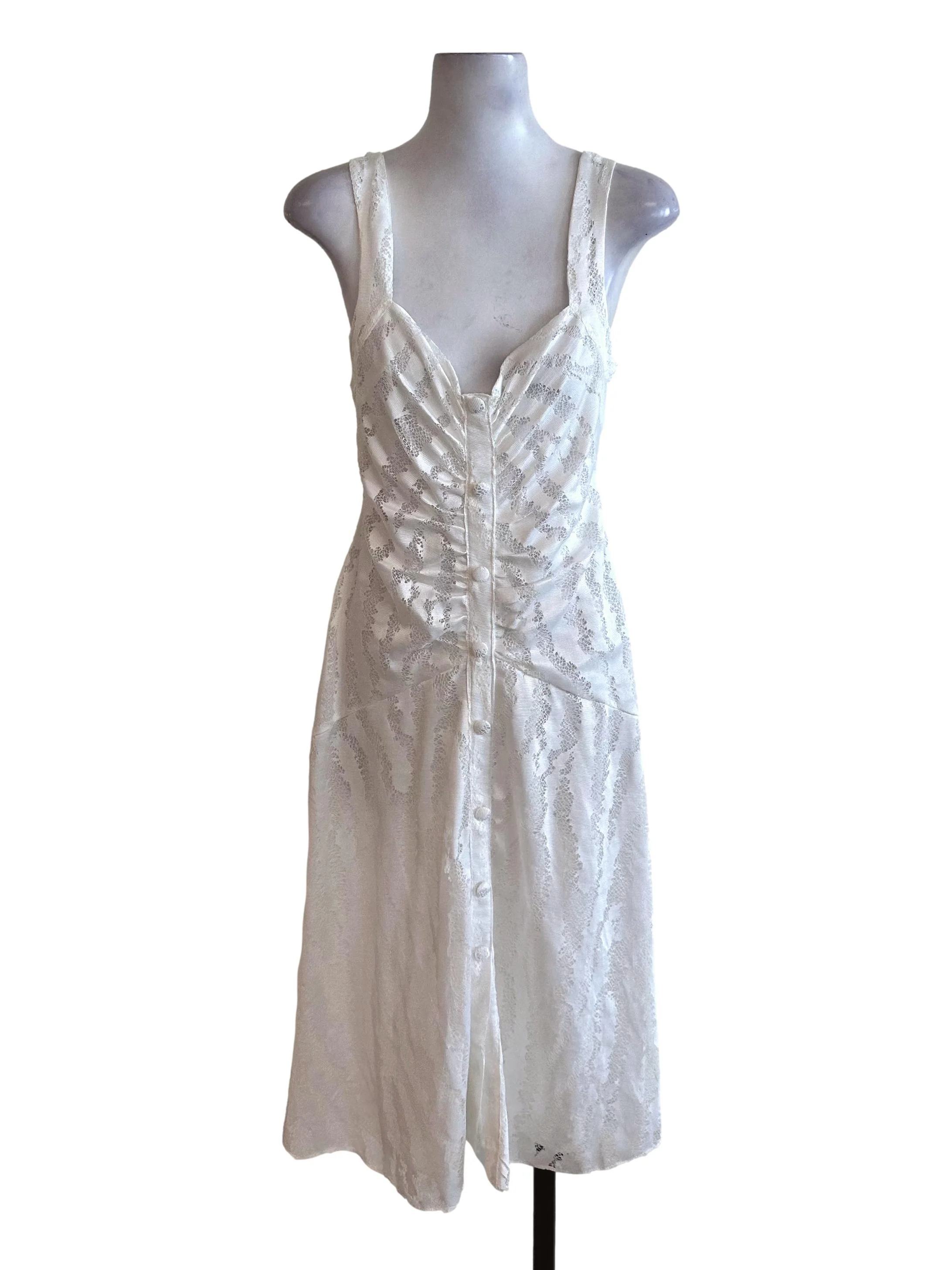 Snow White Lace Button Dress