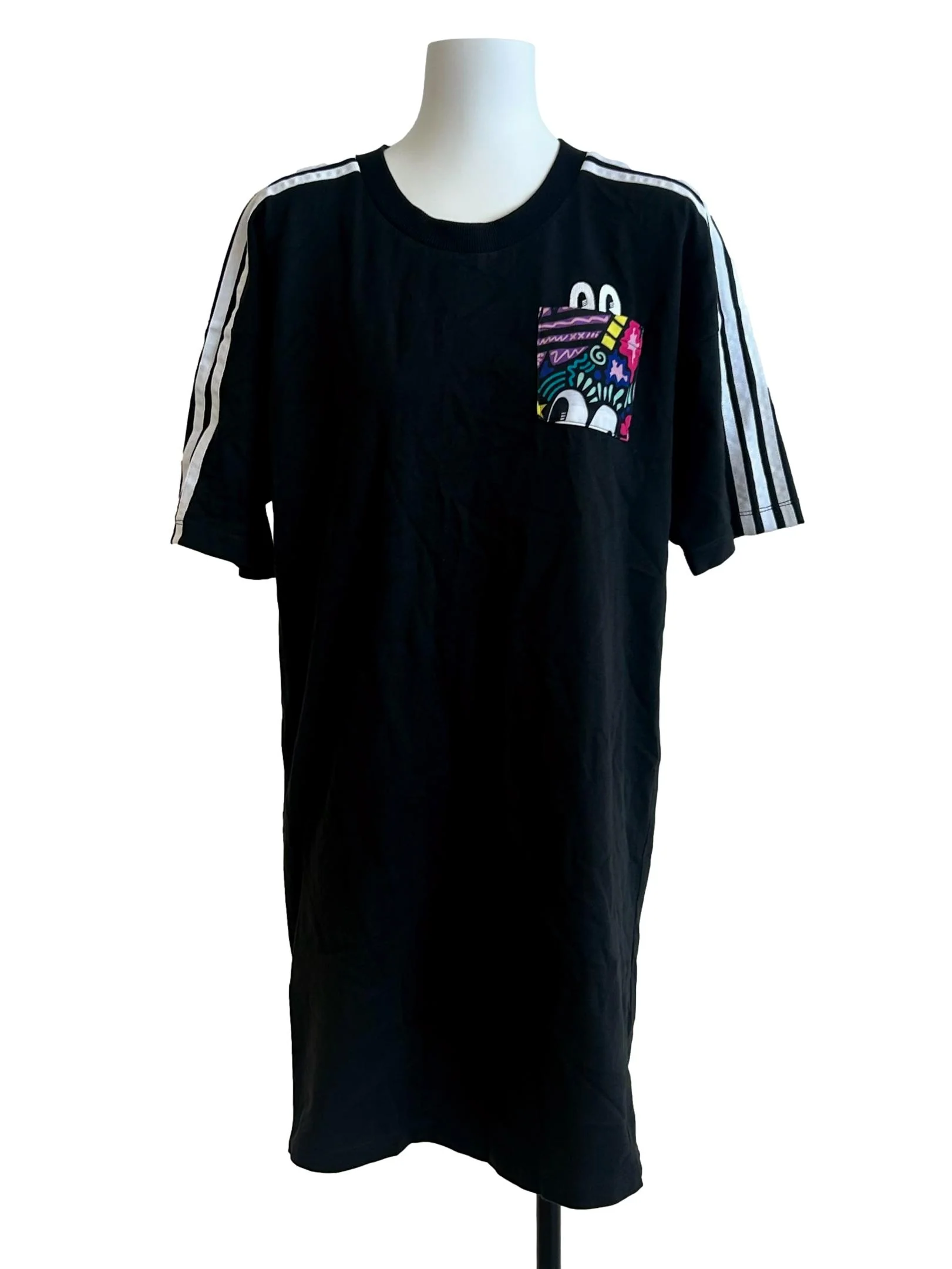 Soft Black 3 Stripes Dress