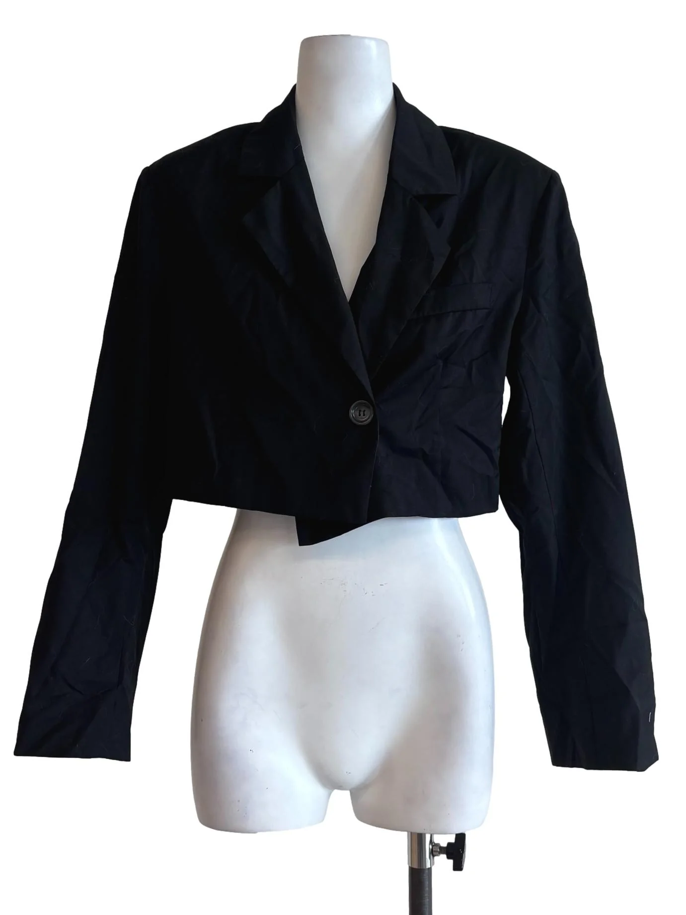 Soft Black Cropped Blazer