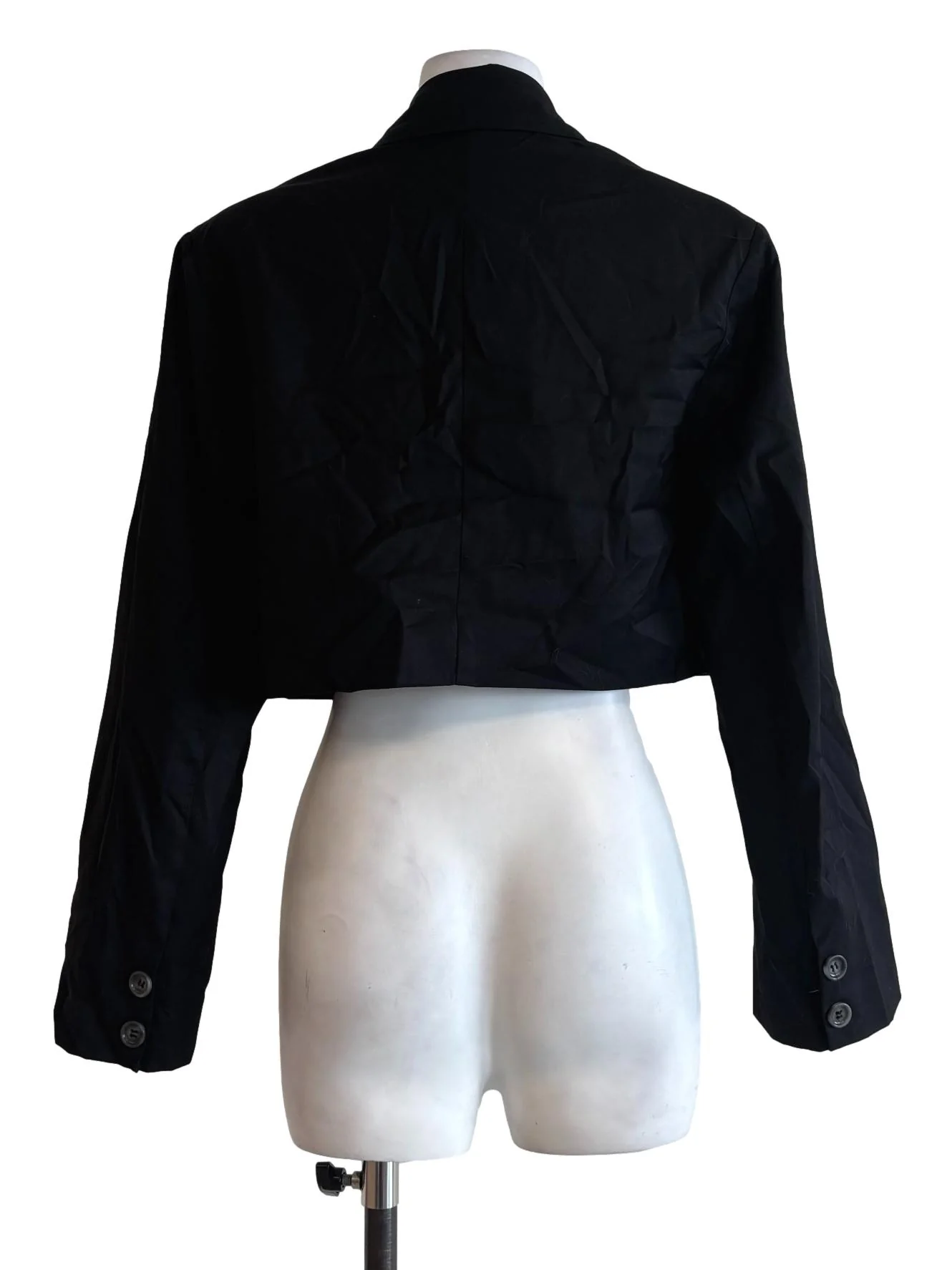 Soft Black Cropped Blazer - Image 2