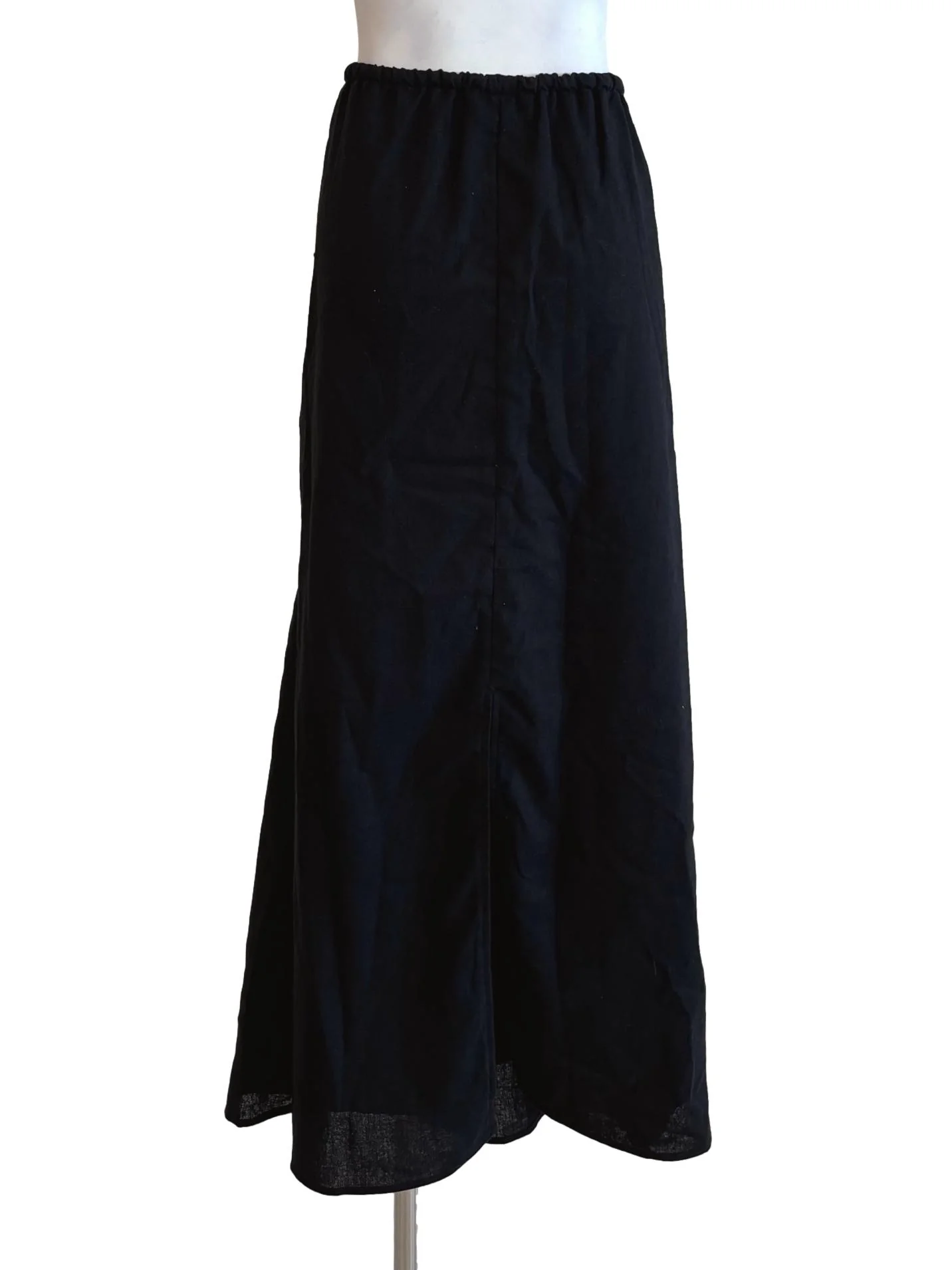 Soft Black Linen Skirt - Image 2