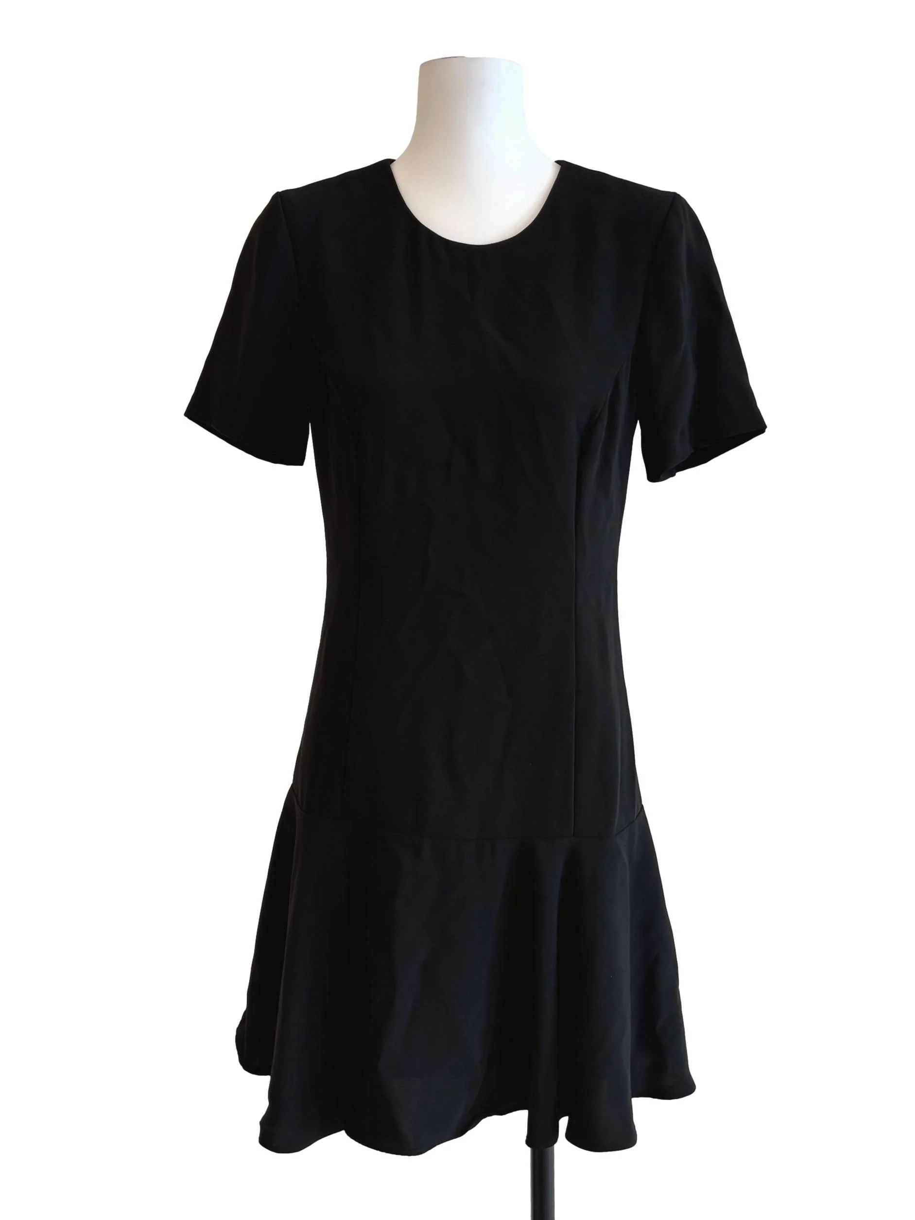 Soft Black Short Sleeve Sheath Dress