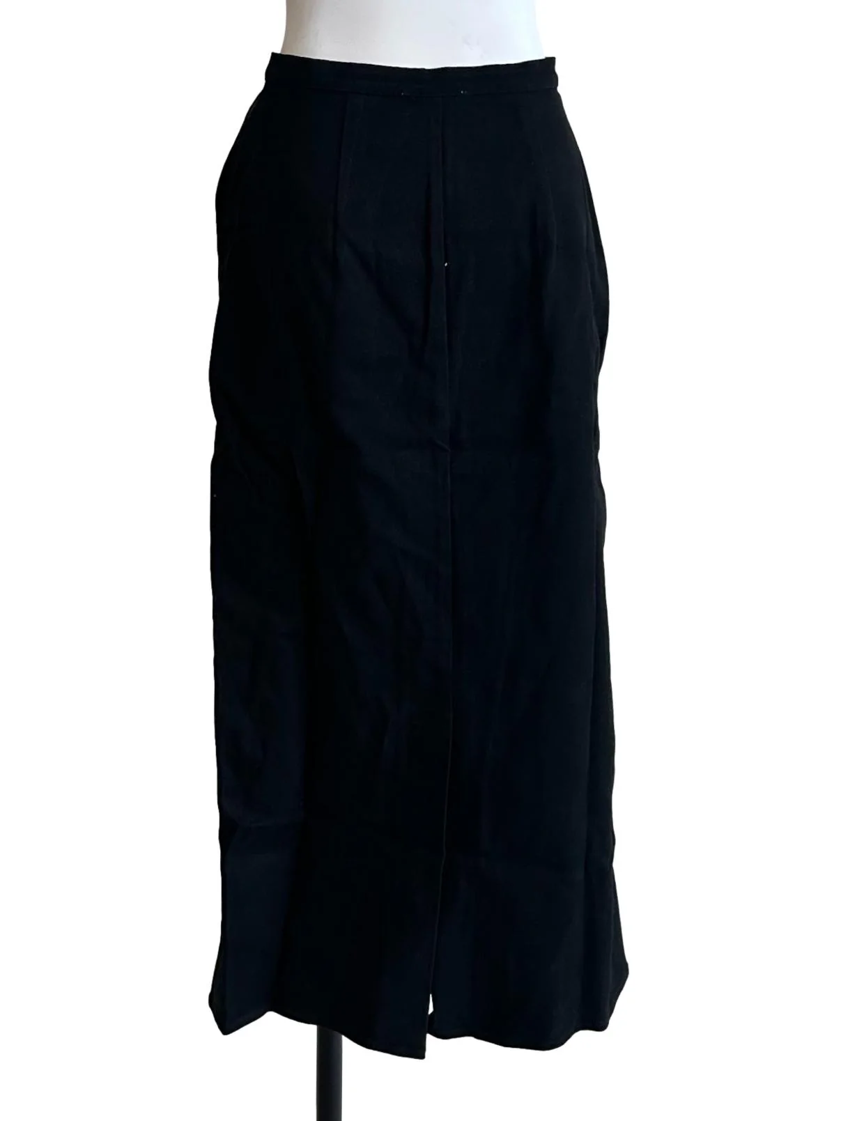 Black Organic Cotton Twill Midi Skirt OSN - Image 2