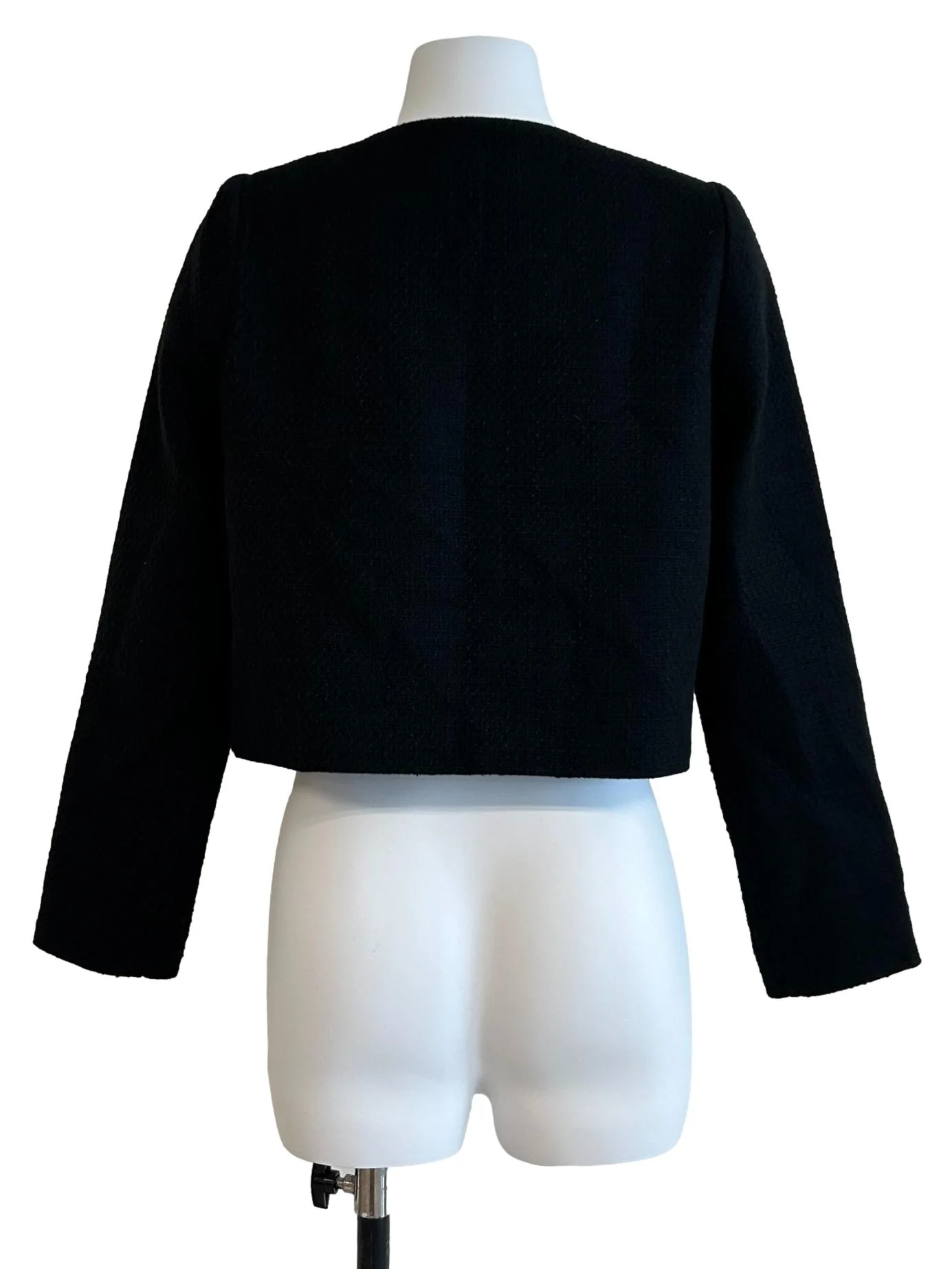 Soft Black Tweed Cardigan - Image 2