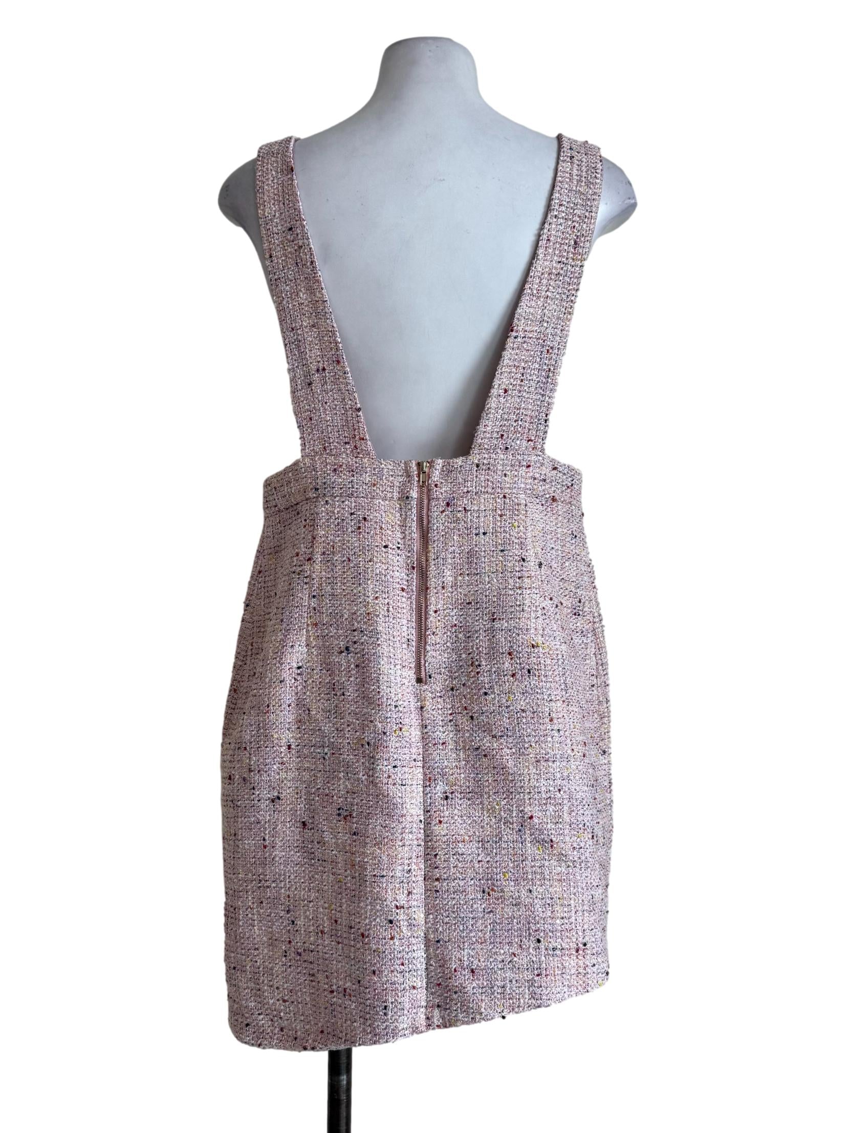 Soft Pink Tweet Sleeveless Dress - Image 2