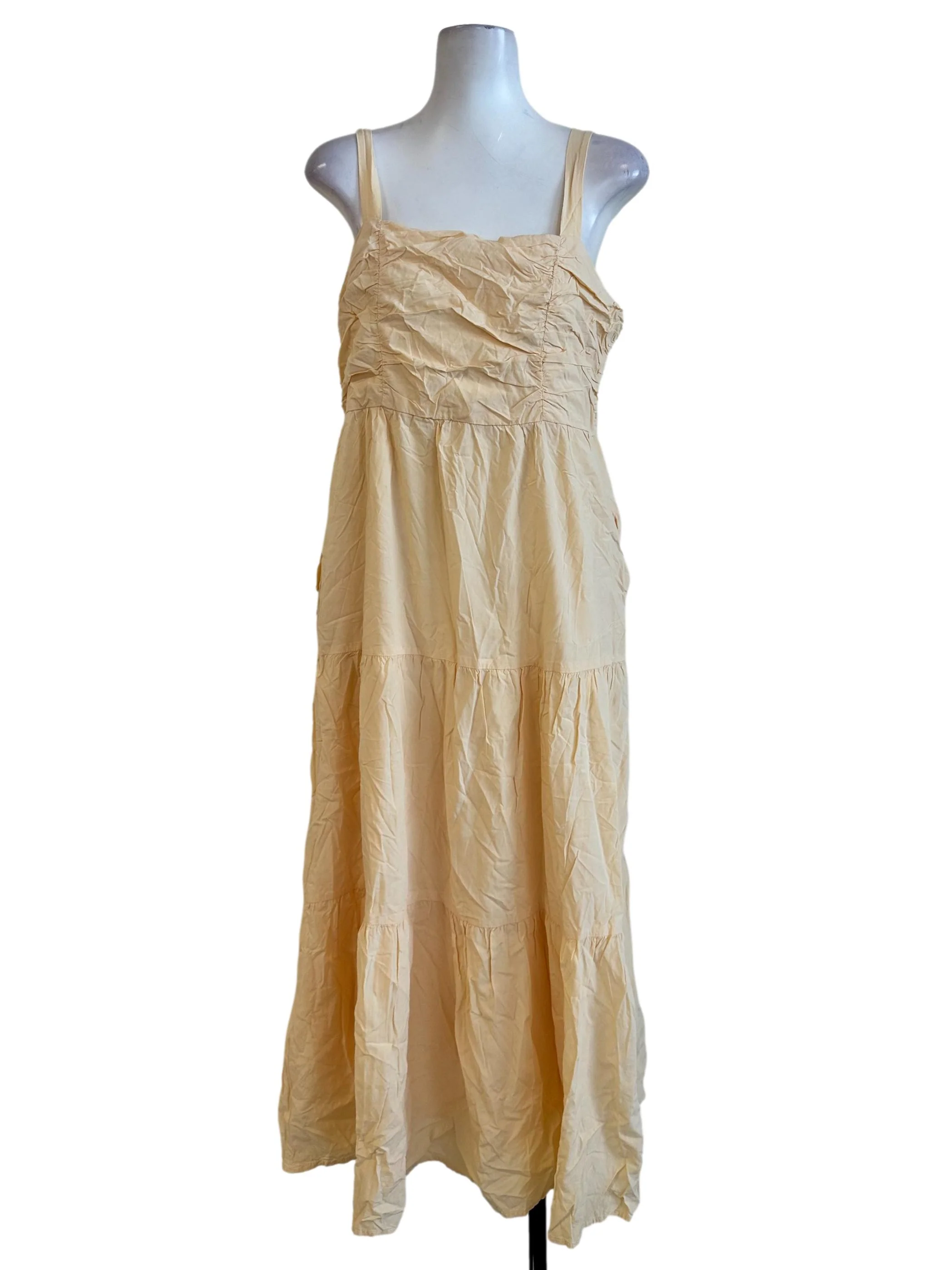 Soft Yellow Sleeveless Maxi Dress