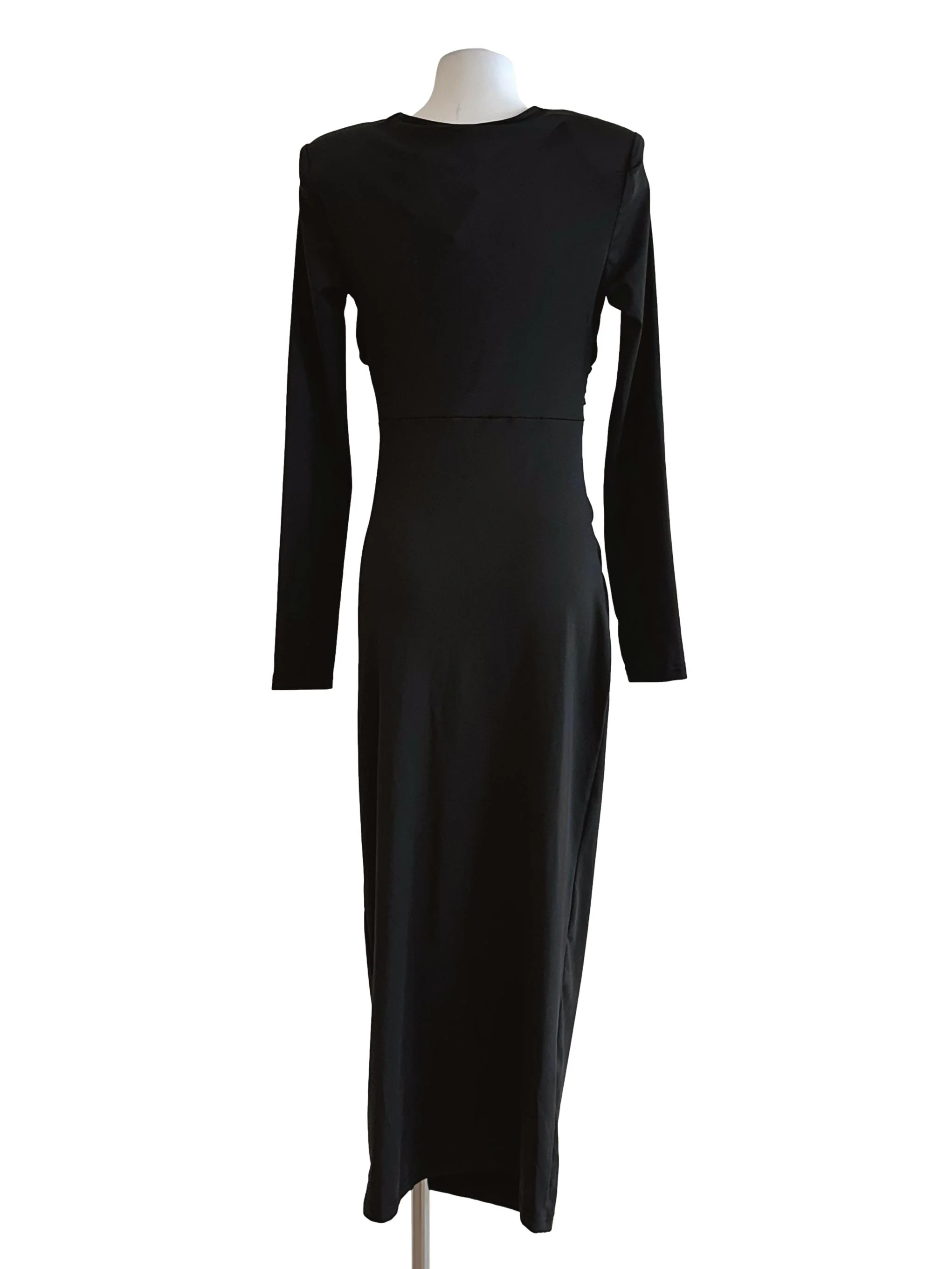 Soot Black V Neckline Cut Out Maxi Dress - Image 2